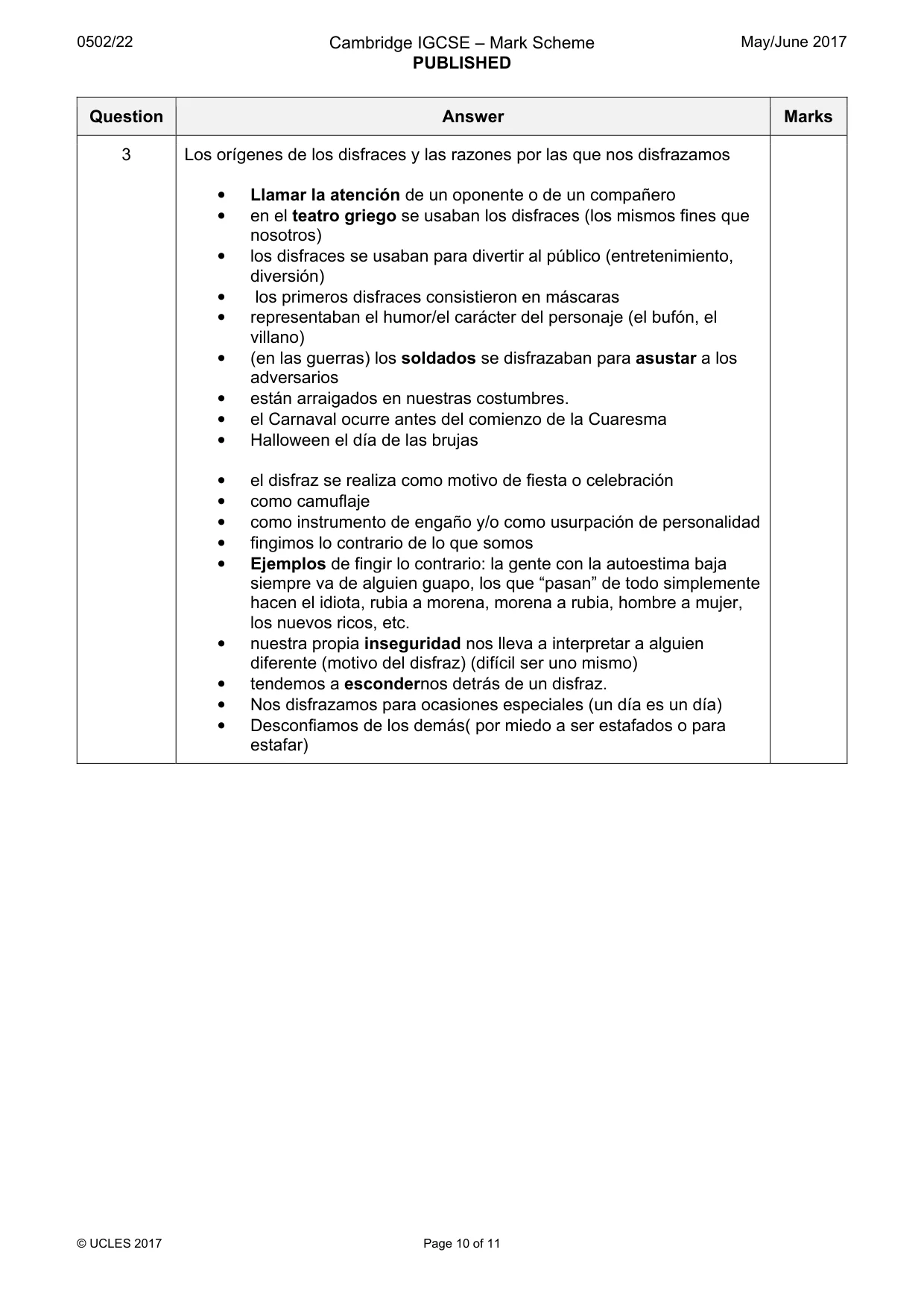 Mark scheme, page 10 of 11