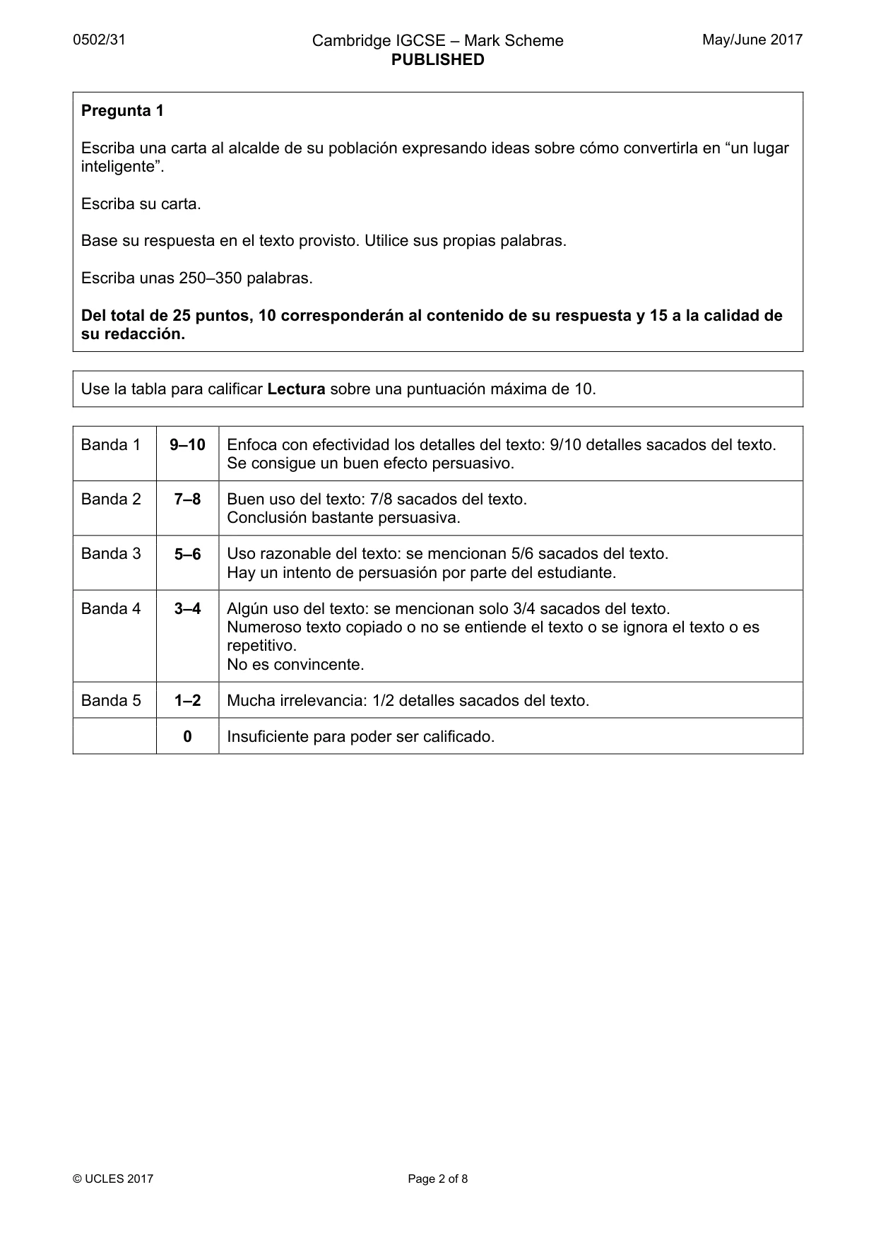 Mark scheme, page 2 of 8