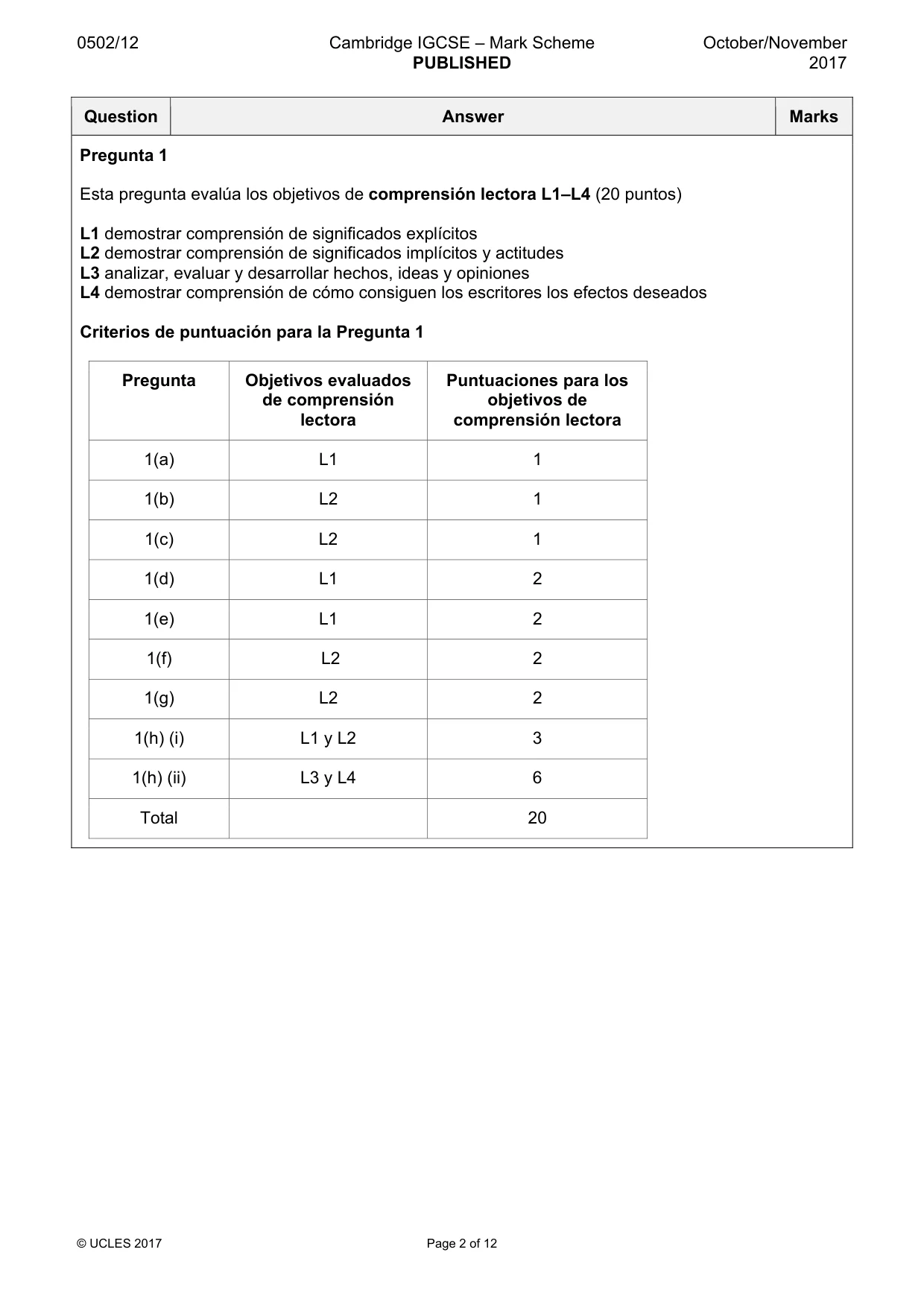 Mark scheme, page 2 of 12