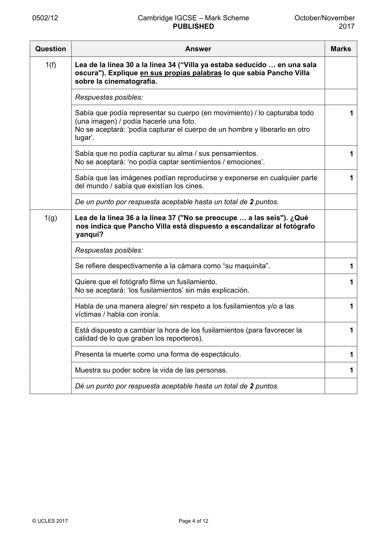 Mark scheme, page 4 of 12