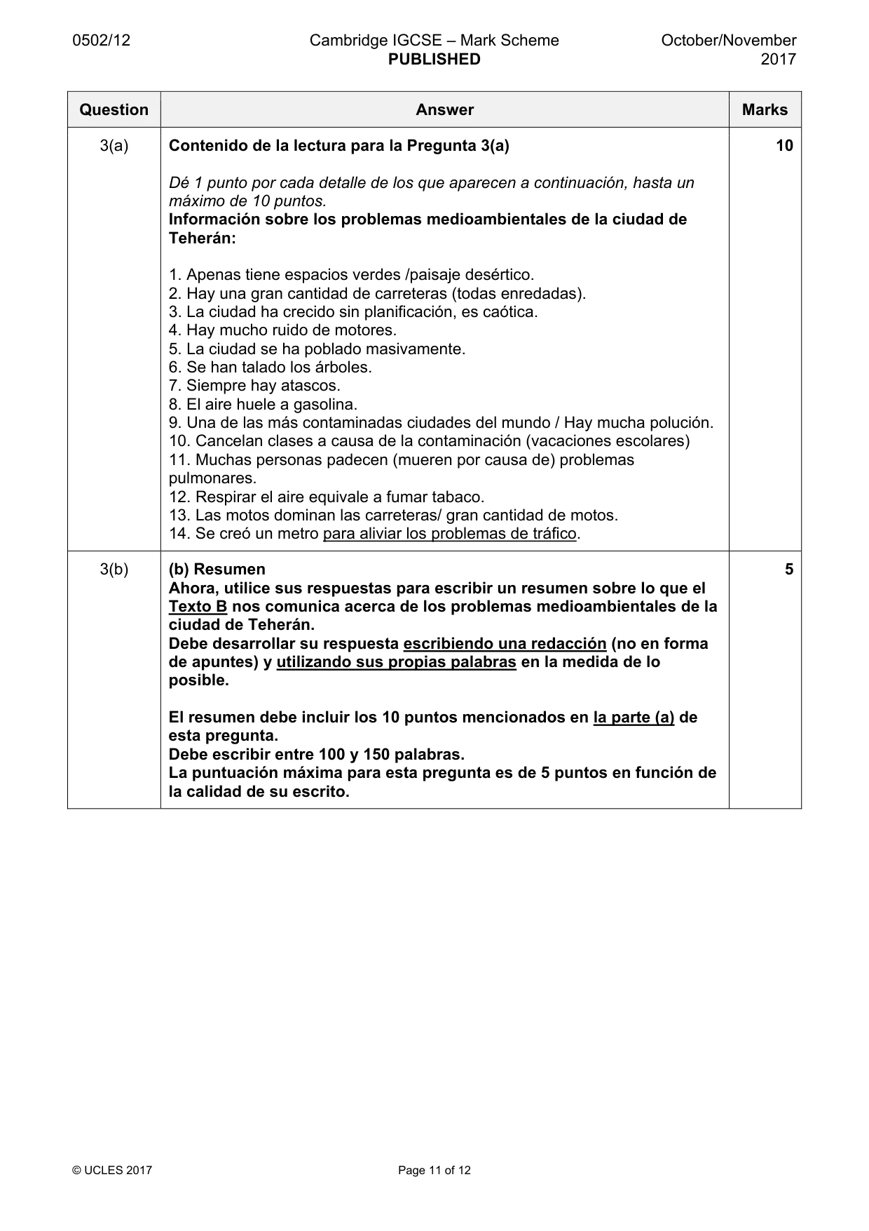 Mark scheme, page 11 of 12
