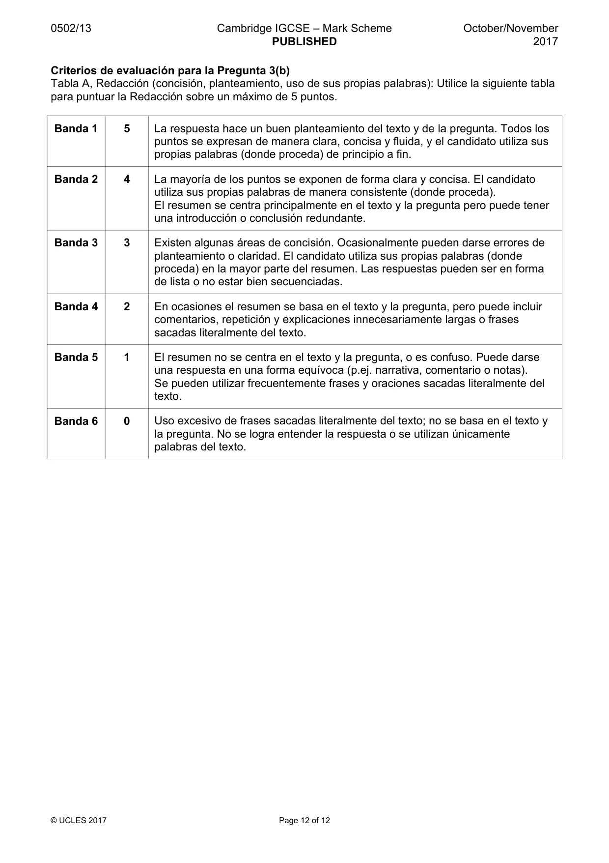 Mark scheme, page 12 of 12