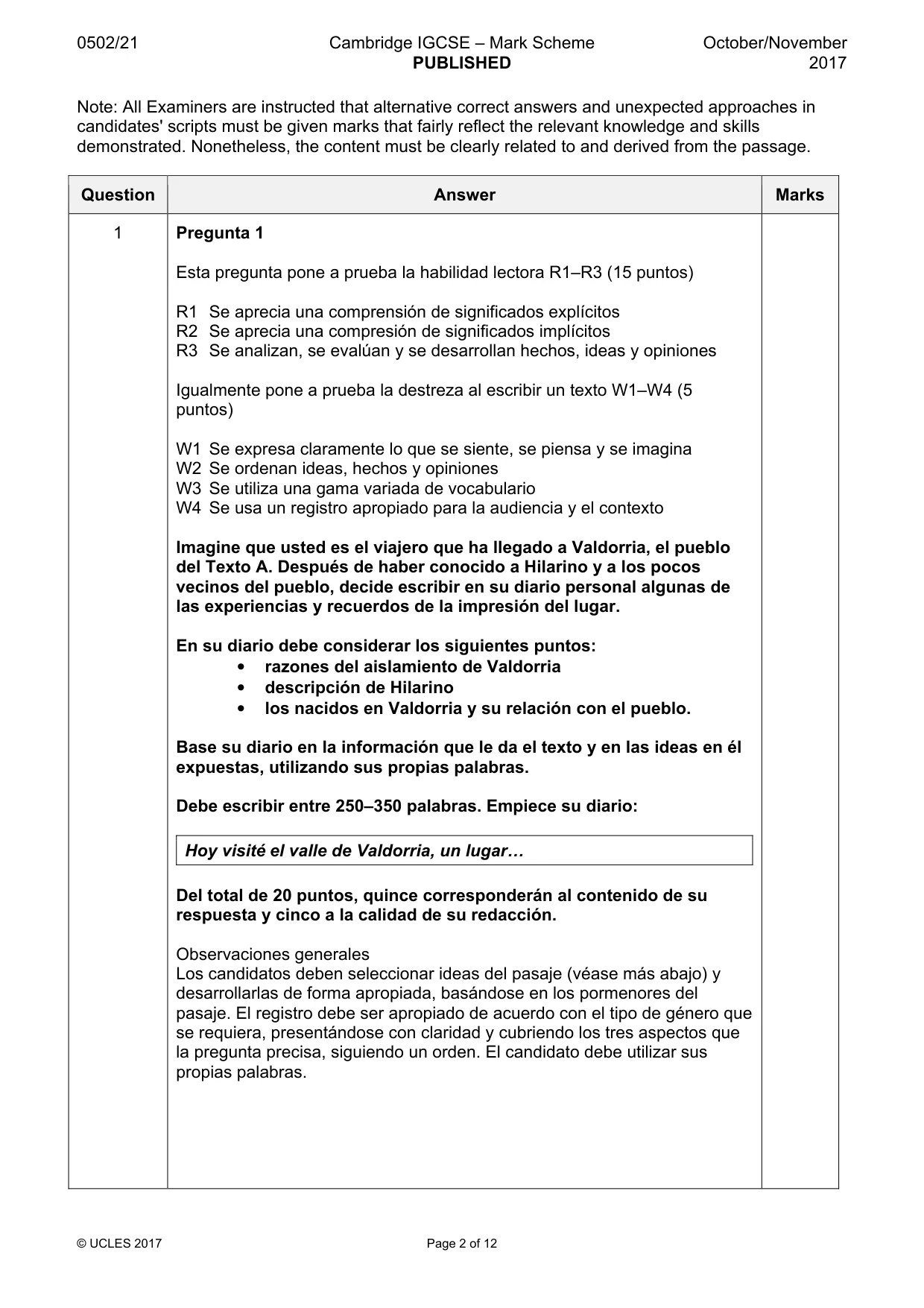 Mark scheme, page 2 of 12