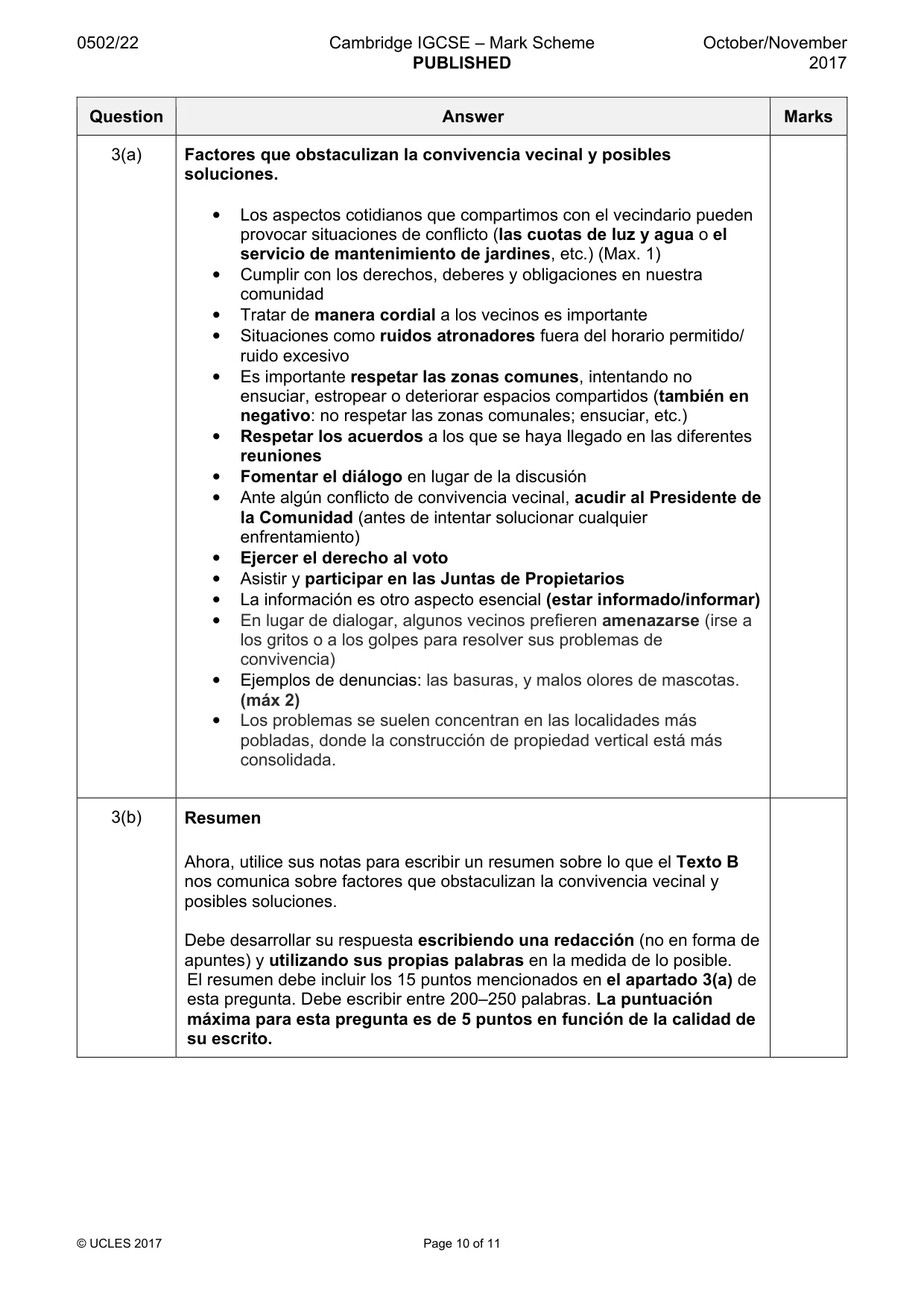 Mark scheme, page 10 of 11