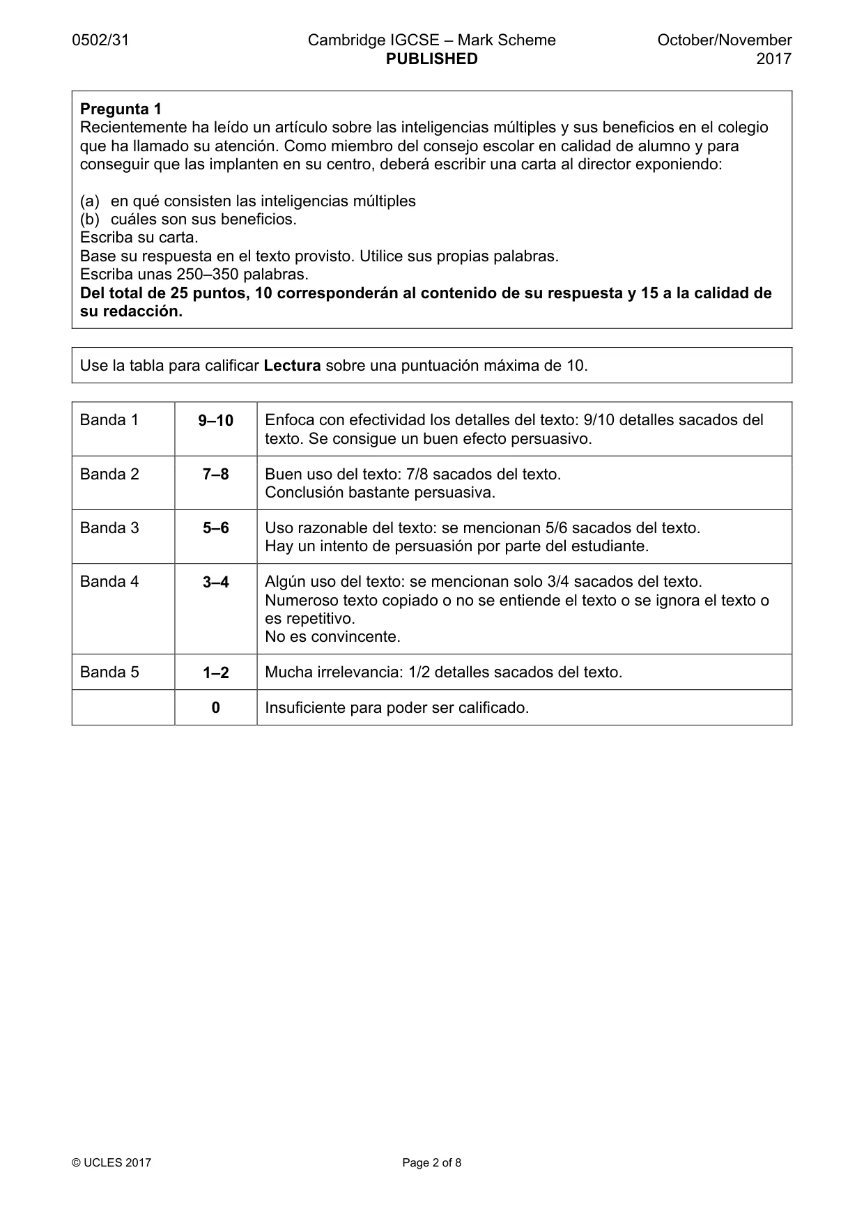 Mark scheme, page 2 of 8