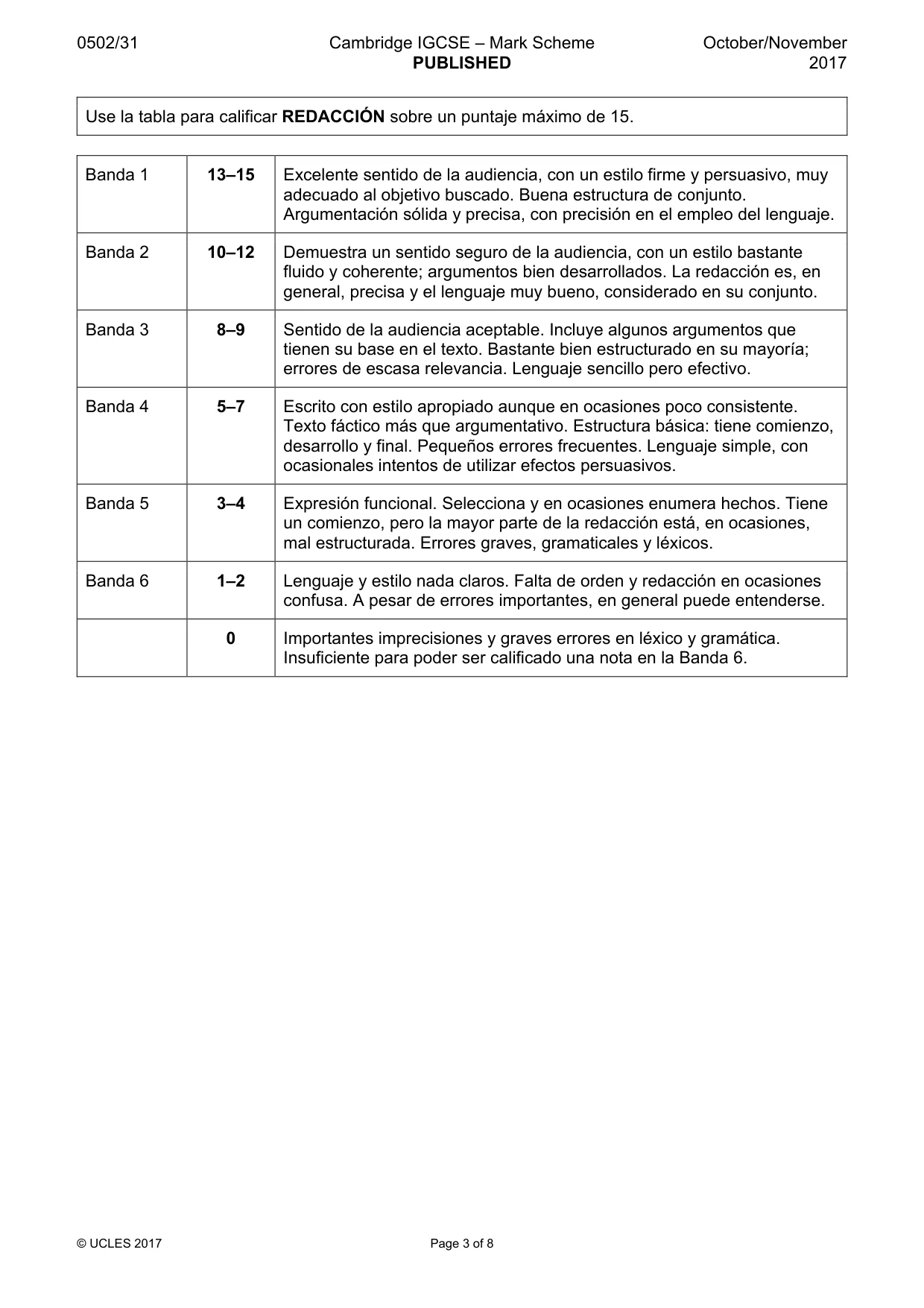 Mark scheme, page 3 of 8