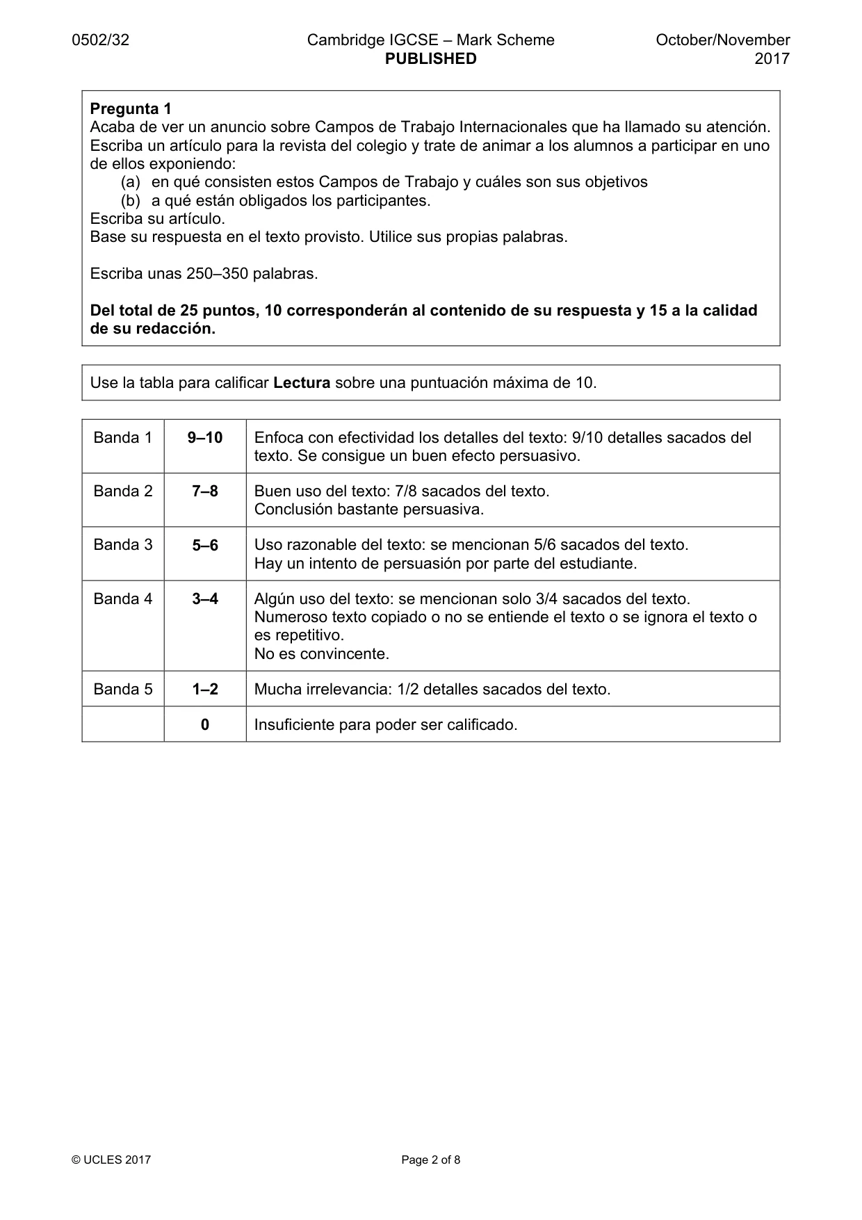 Mark scheme, page 2 of 8