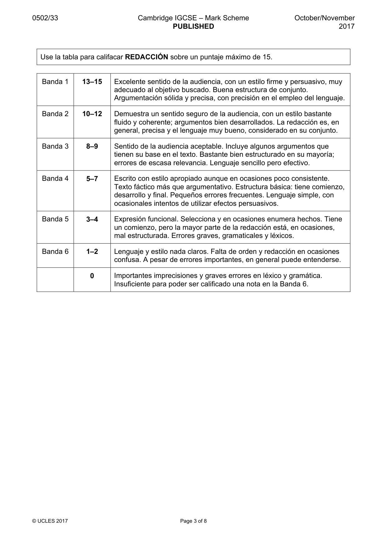 Mark scheme, page 3 of 8