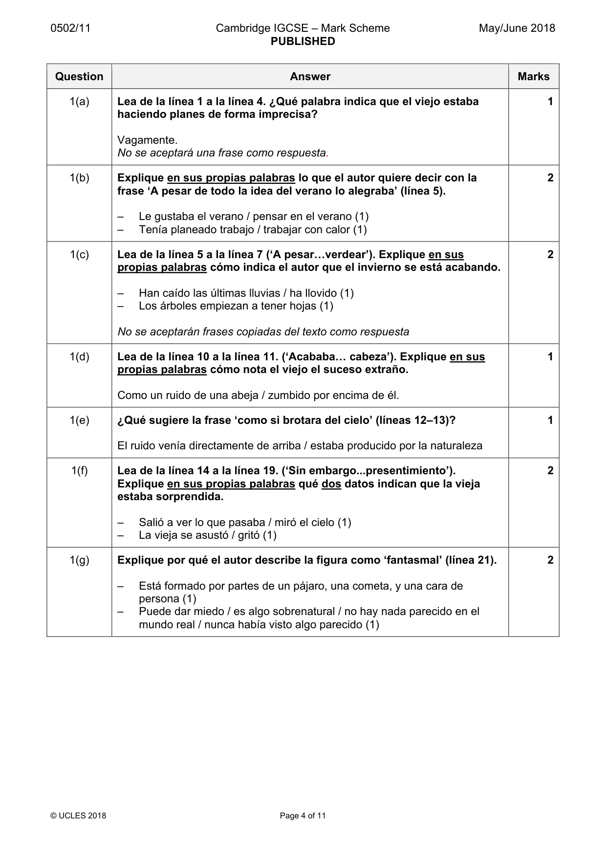 Mark scheme, page 4 of 11