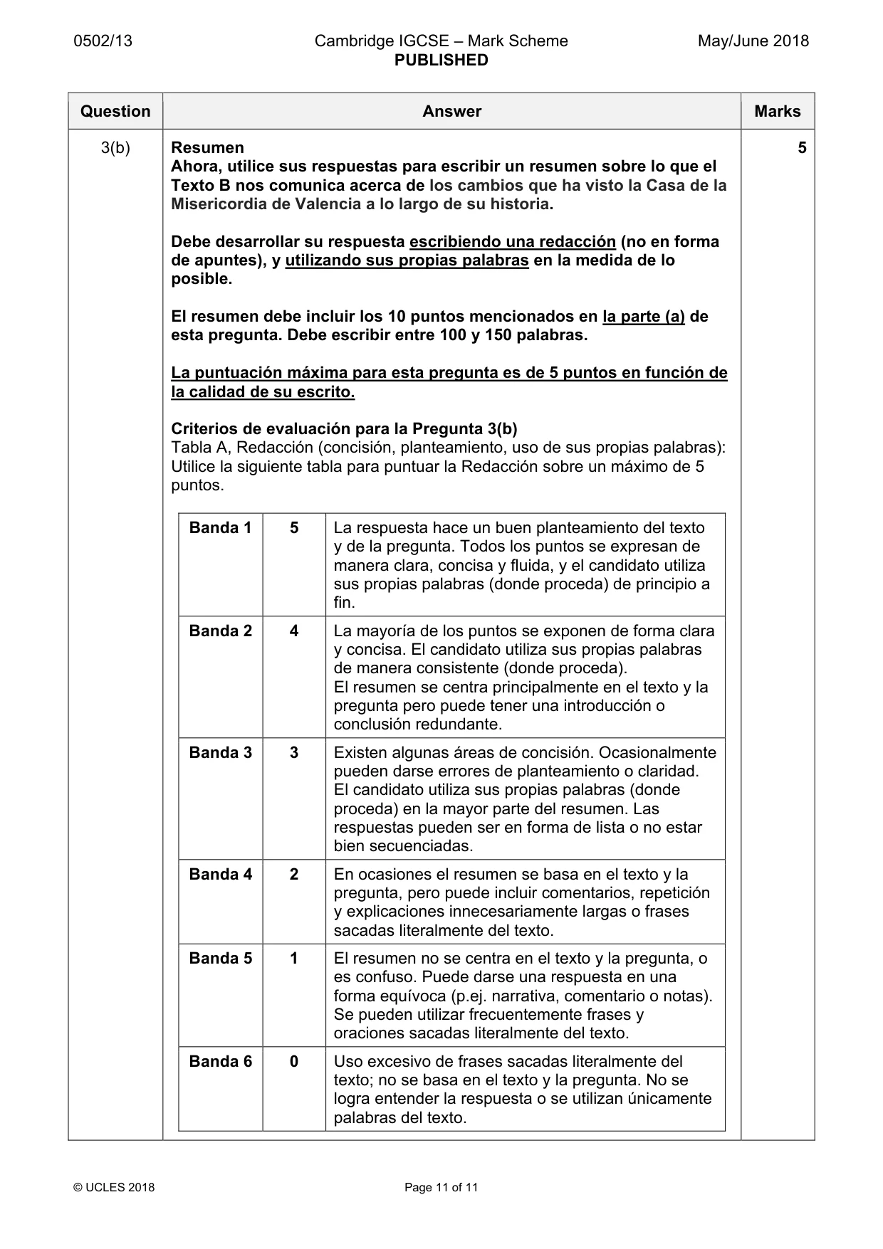 Mark scheme, page 11 of 11