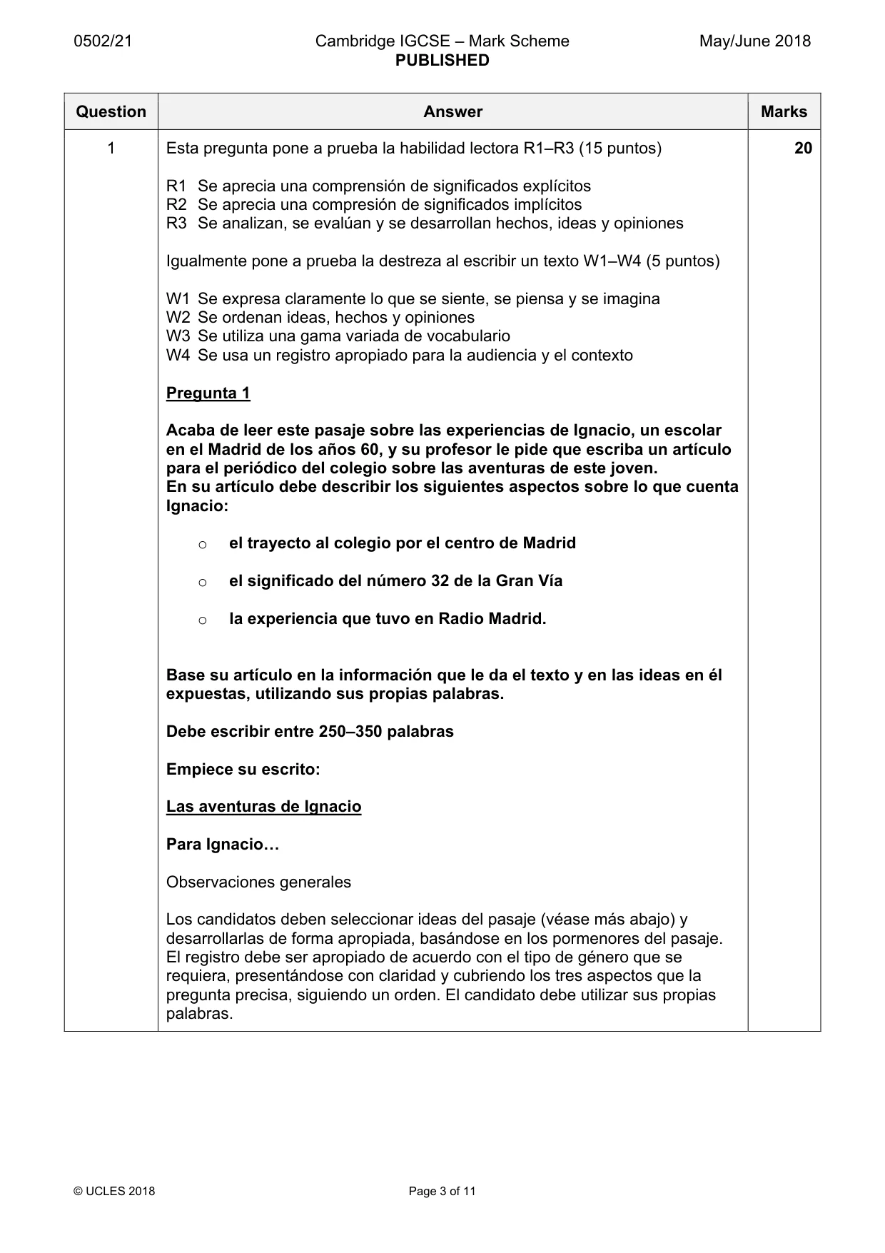 Mark scheme, page 3 of 11