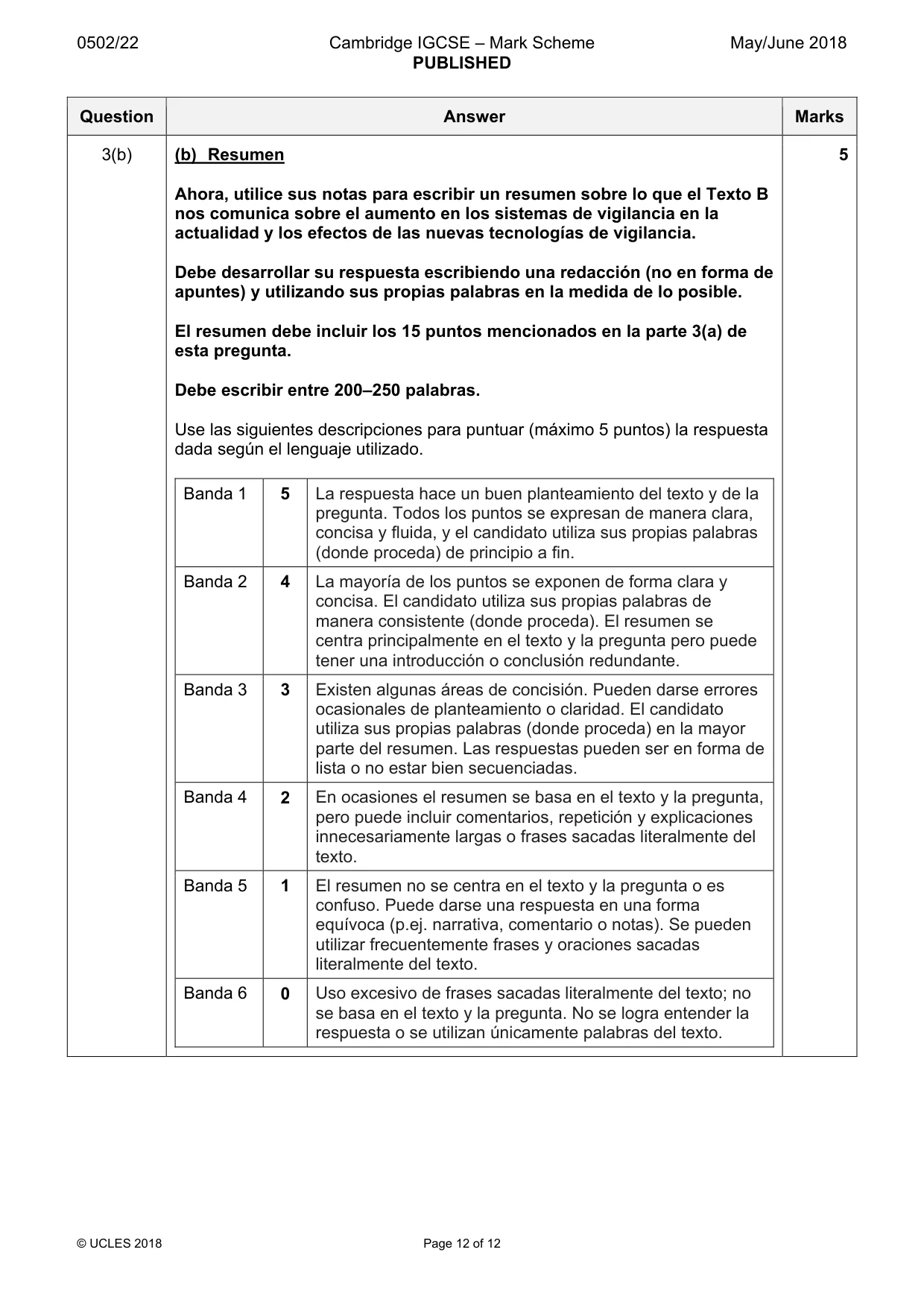 Mark scheme, page 12 of 12