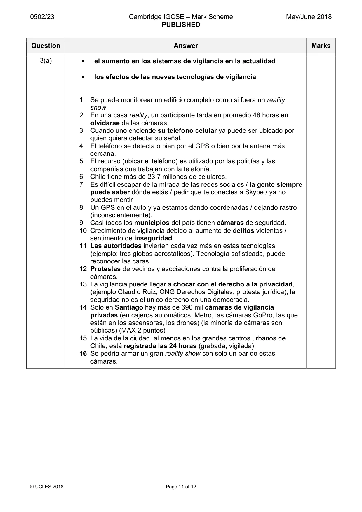 Mark scheme, page 11 of 12