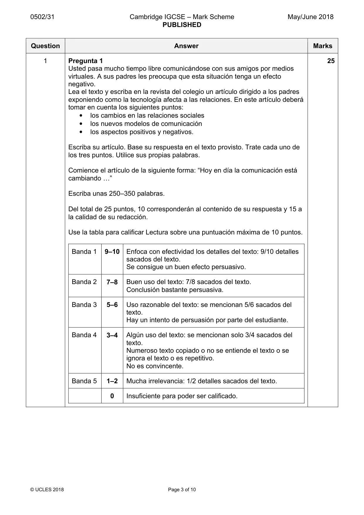 Mark scheme, page 3 of 10