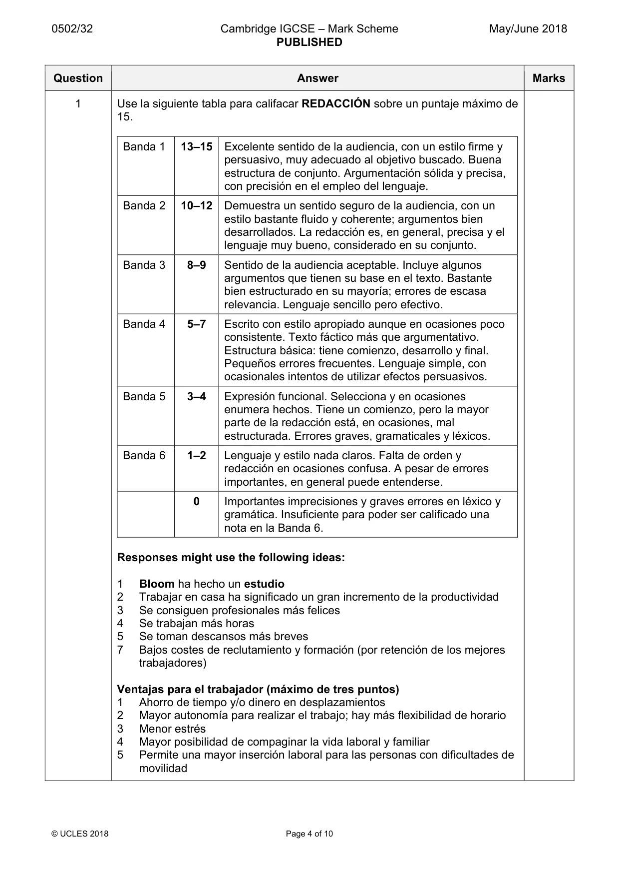 Mark scheme, page 4 of 10