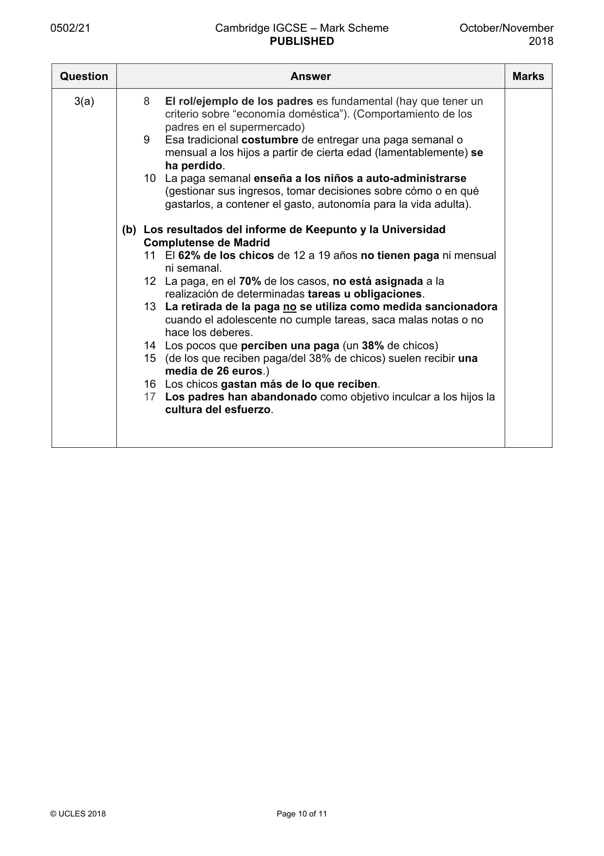 Mark scheme, page 10 of 11