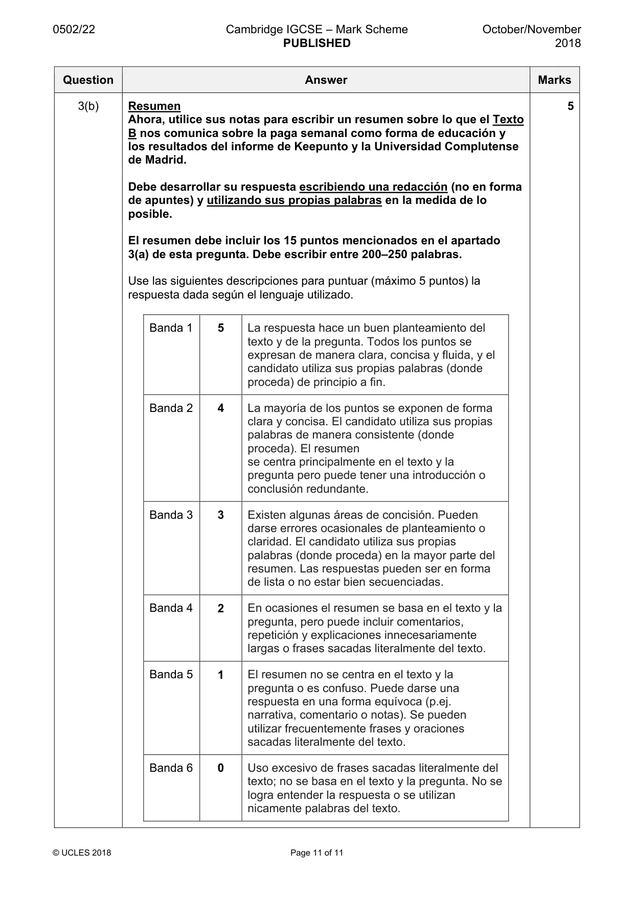 Mark scheme, page 11 of 11