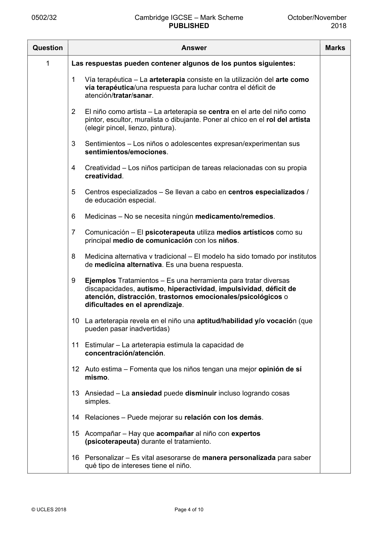 Mark scheme, page 4 of 10