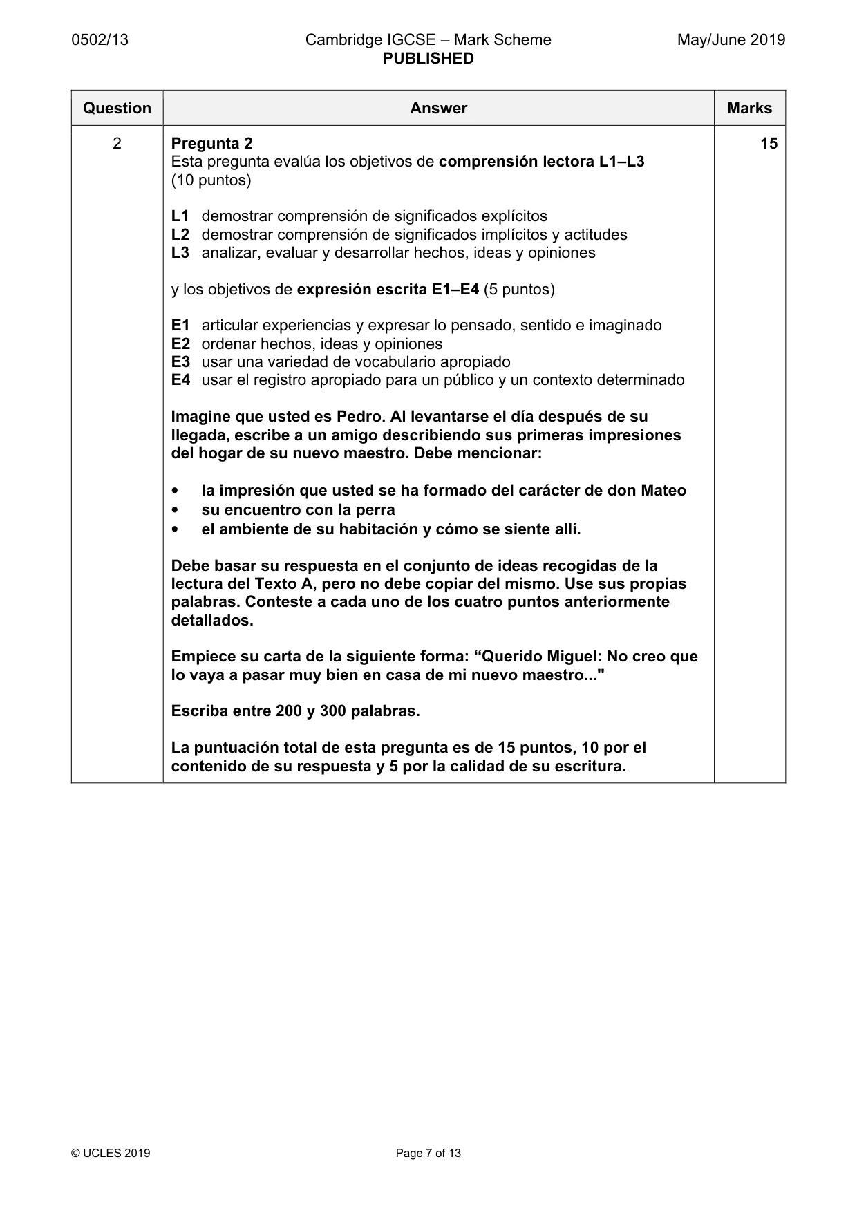 Mark scheme, page 7 of 13