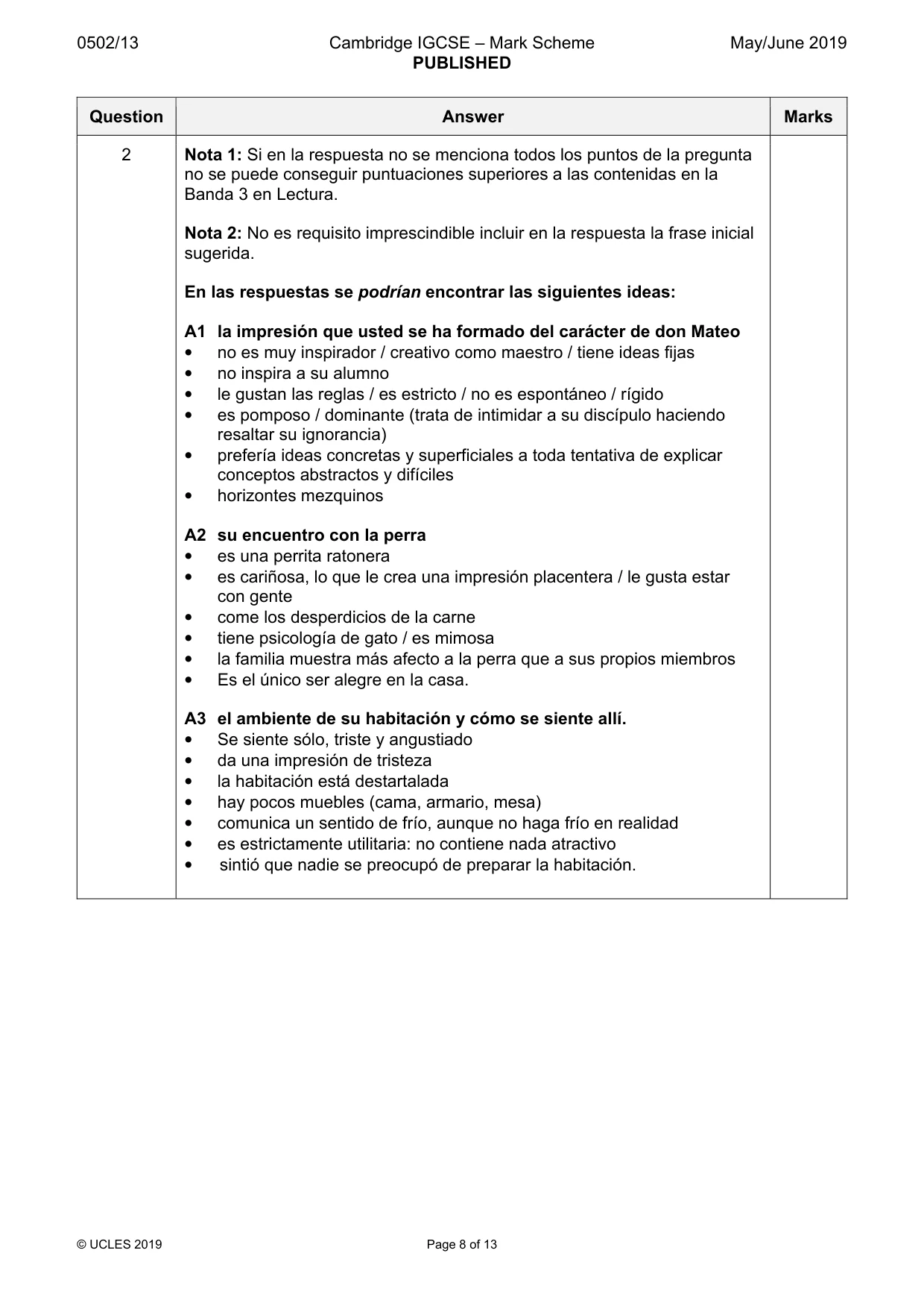 Mark scheme, page 8 of 13