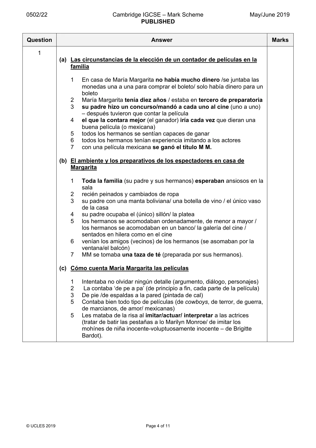Mark scheme, page 4 of 11