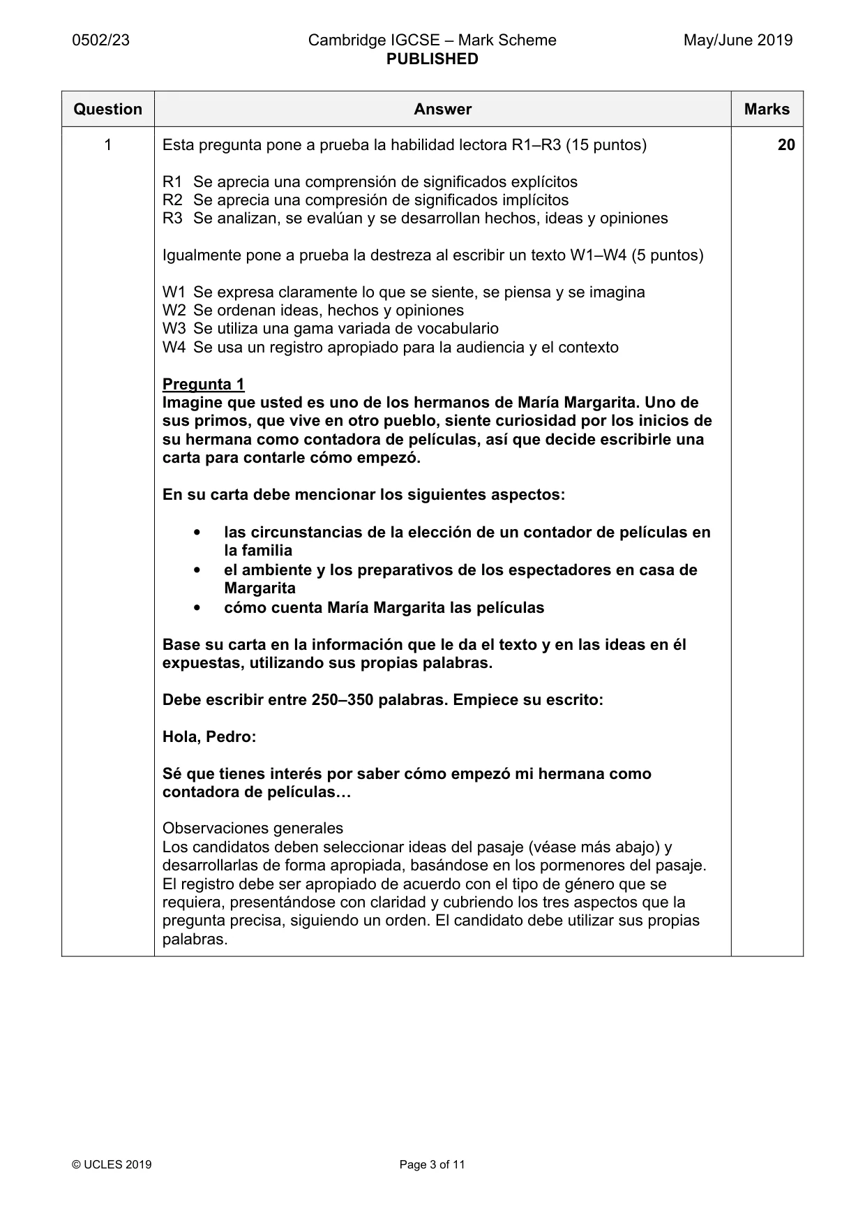 Mark scheme, page 3 of 11