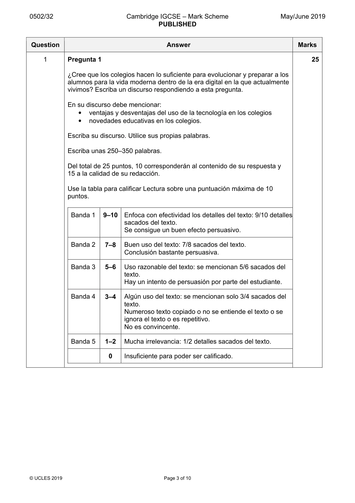 Mark scheme, page 3 of 10