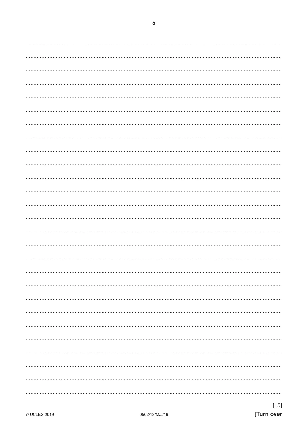 Cambridge IGCSE Spanish - First Language 0502 2019 May/June Paper 1 · Variant 3 question paper, page 5 of 12