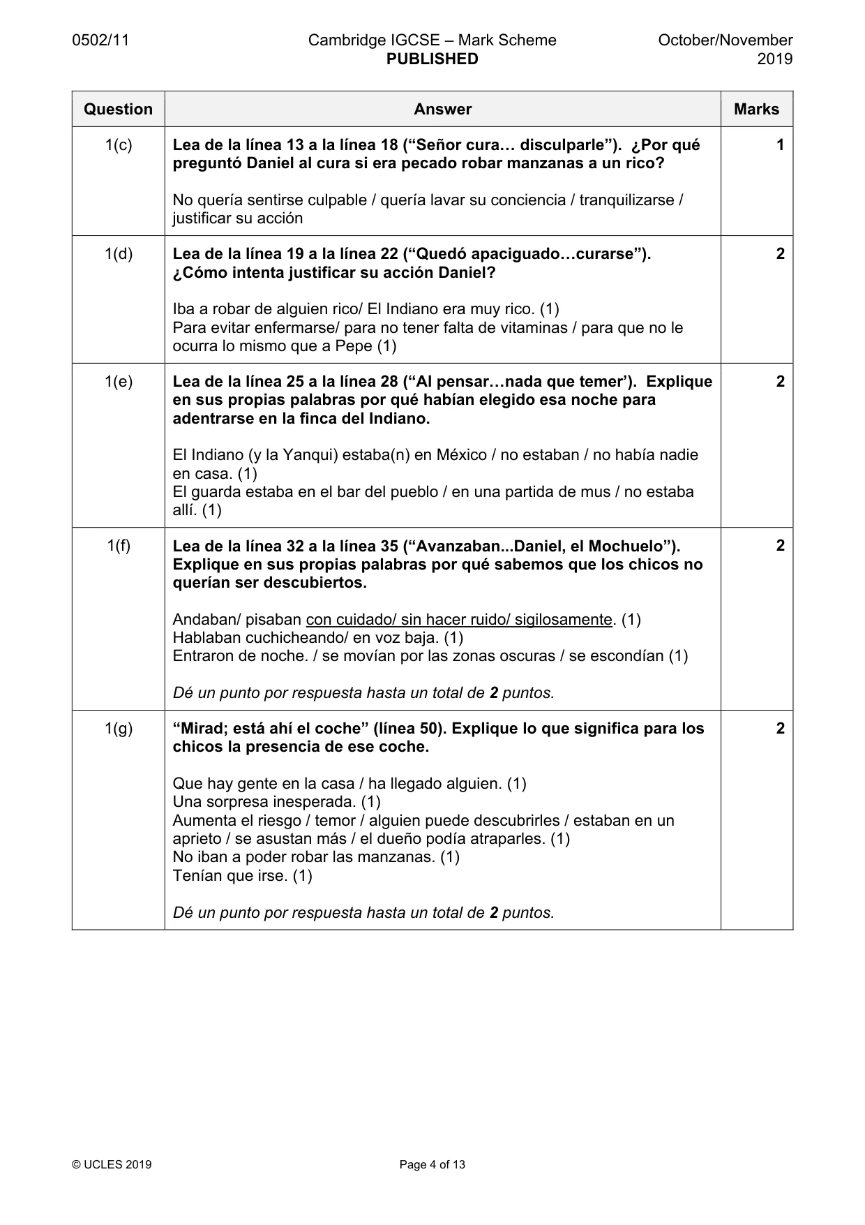 Mark scheme, page 4 of 13
