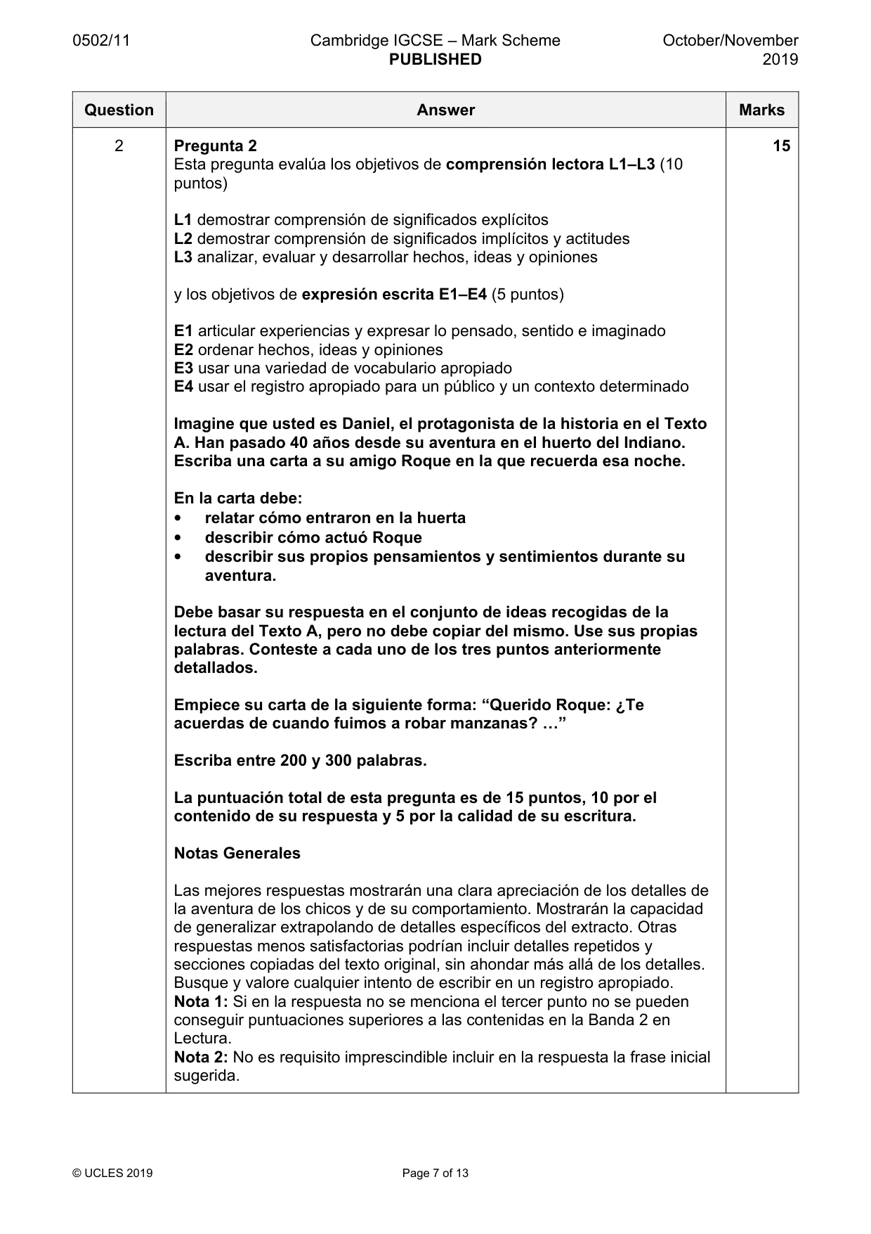 Mark scheme, page 7 of 13