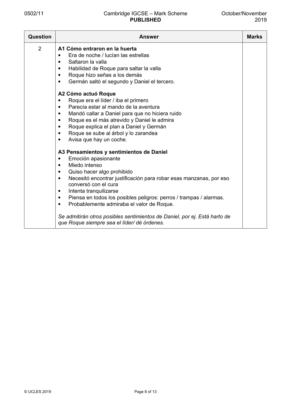 Mark scheme, page 8 of 13