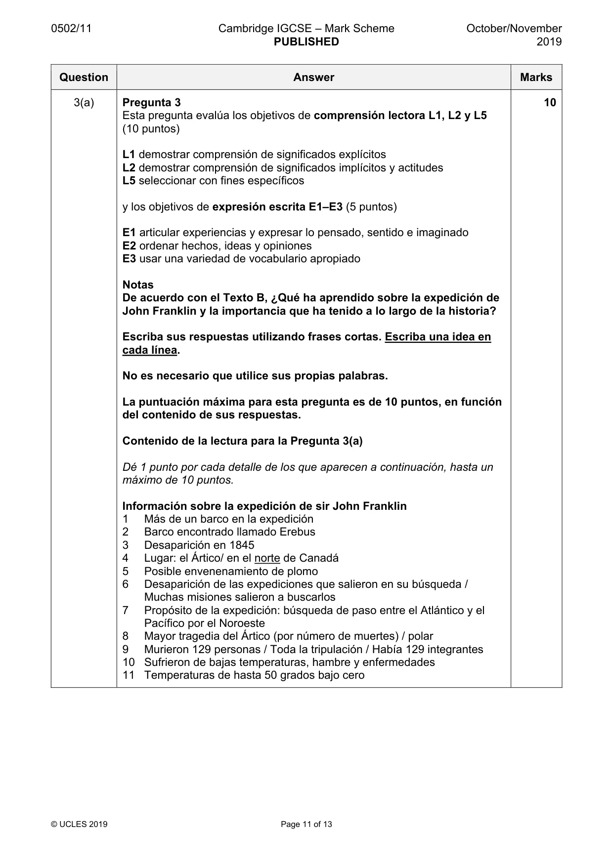 Mark scheme, page 11 of 13