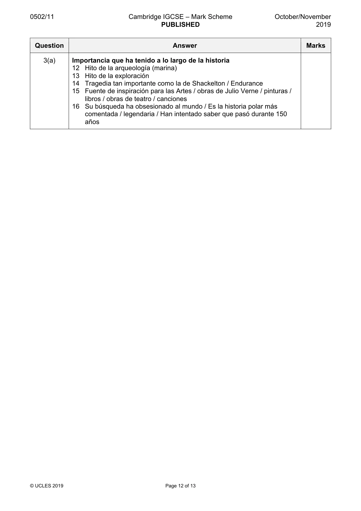 Mark scheme, page 12 of 13