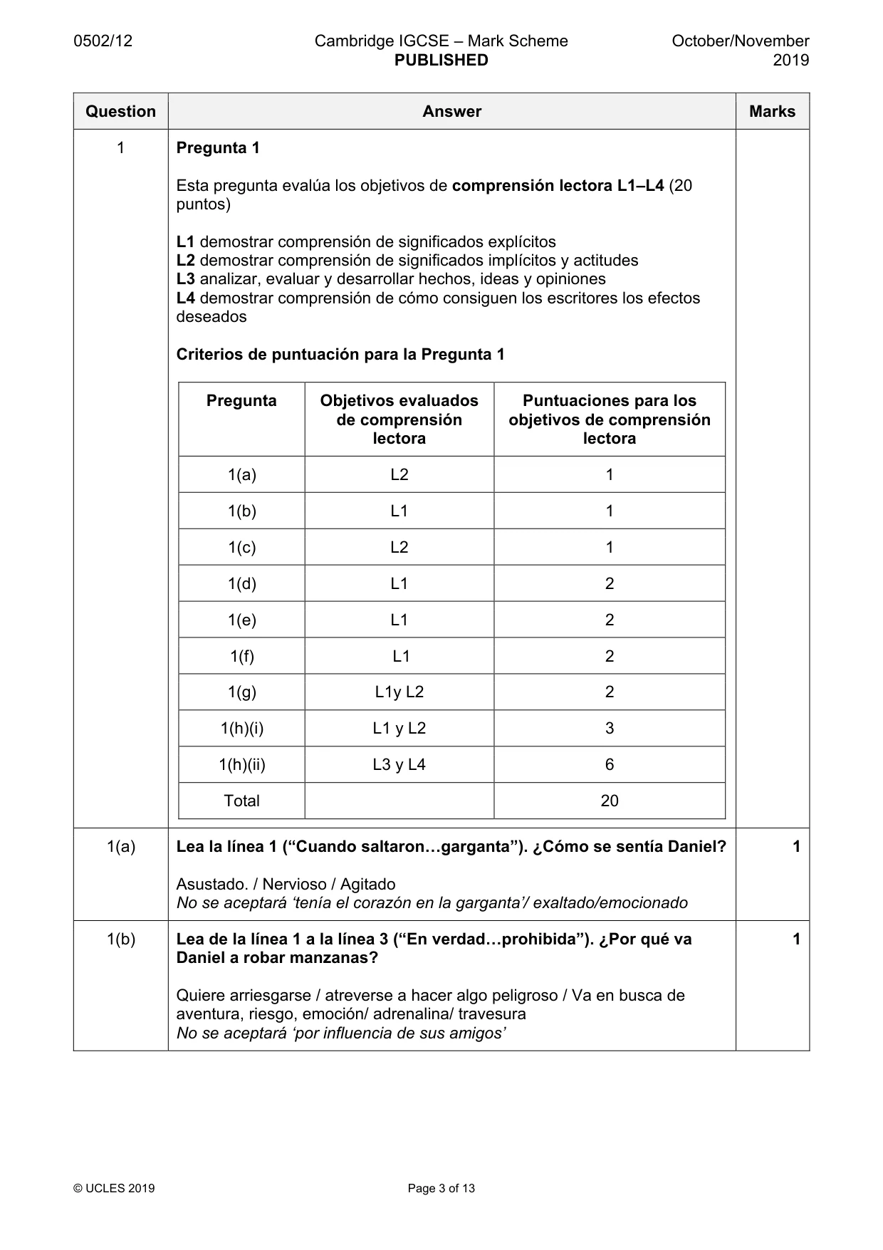 Mark scheme, page 3 of 13