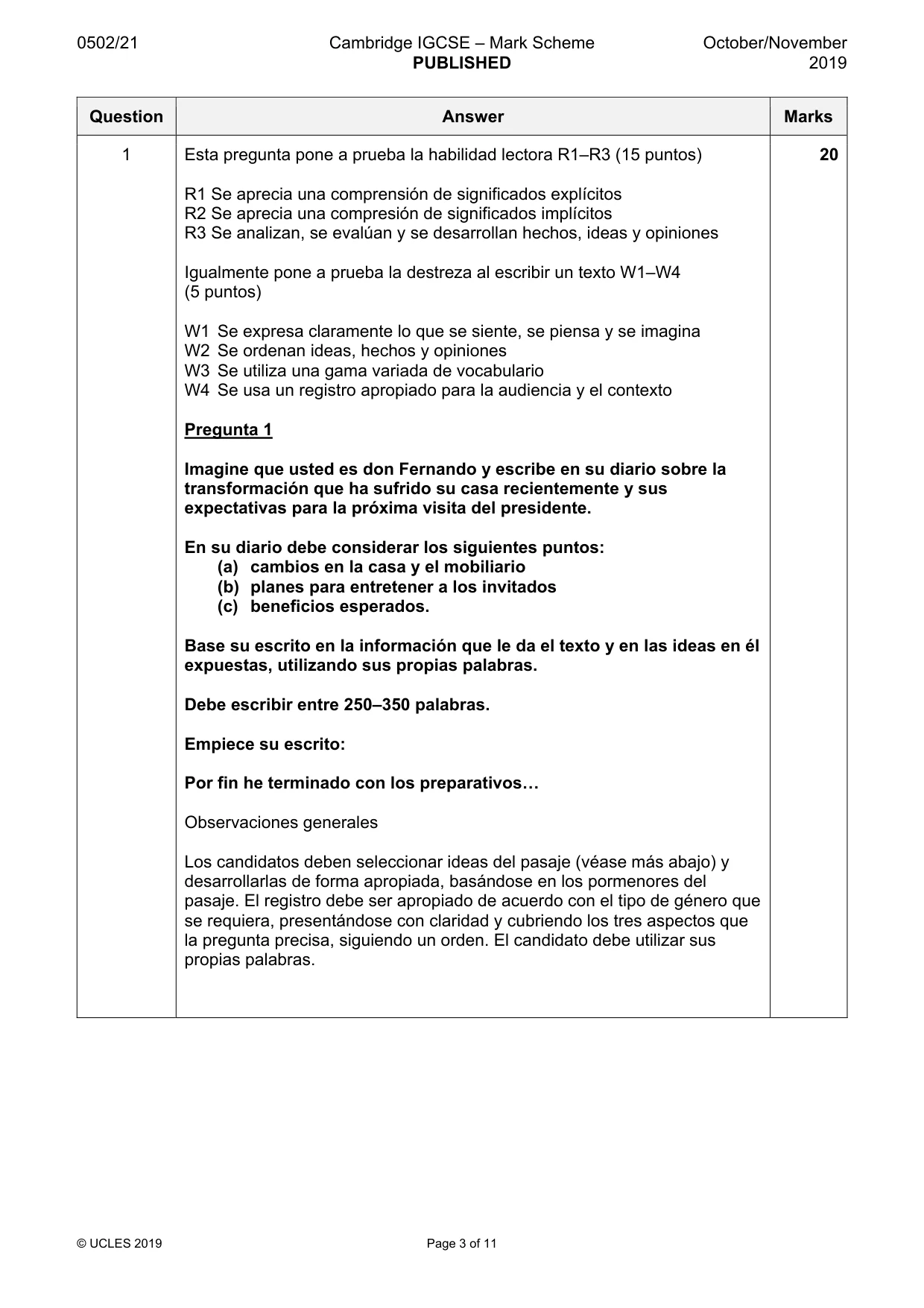 Mark scheme, page 3 of 11