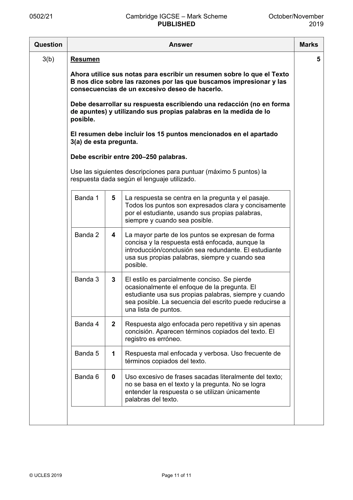 Mark scheme, page 11 of 11