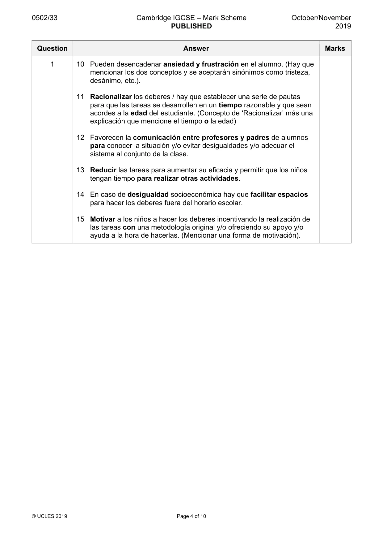 Mark scheme, page 4 of 10