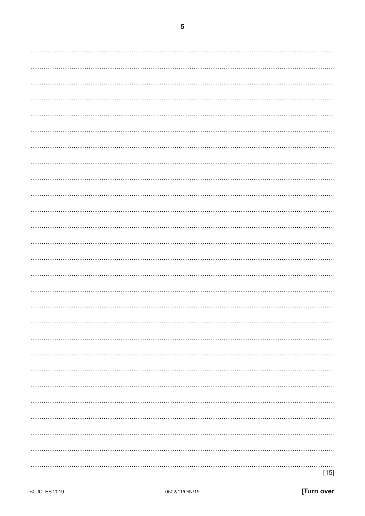 Cambridge IGCSE Spanish - First Language 0502 2019 Oct/Nov Paper 1 · Variant 1 question paper, page 5 of 12