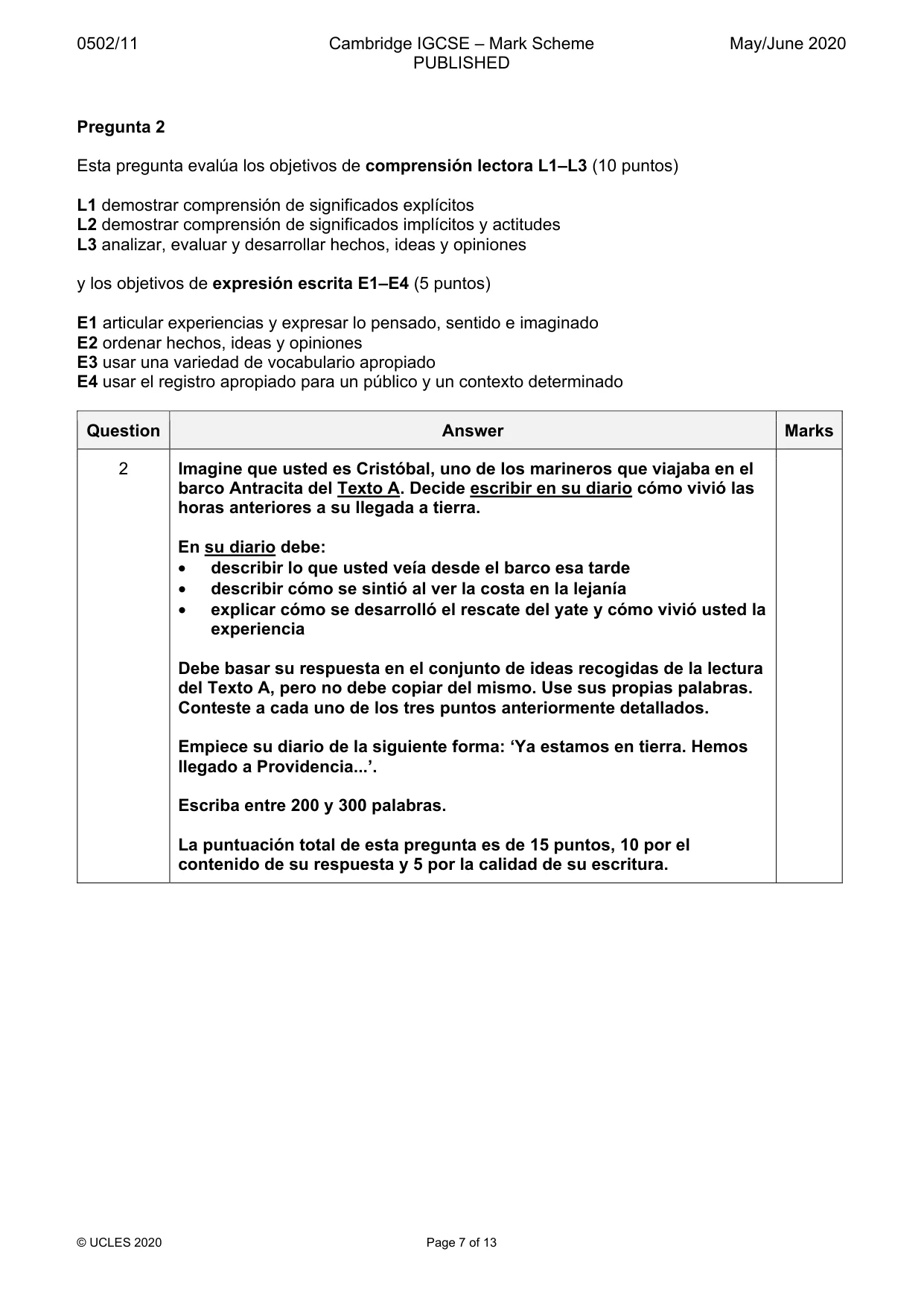 Mark scheme, page 7 of 13