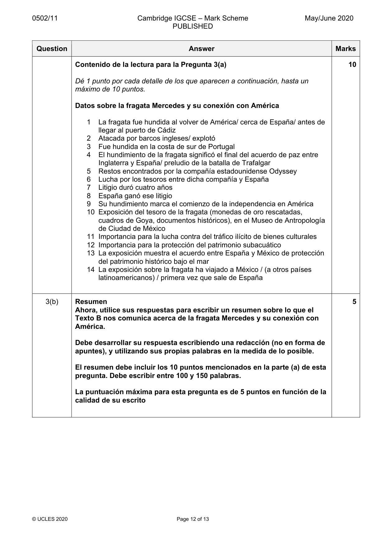Mark scheme, page 12 of 13