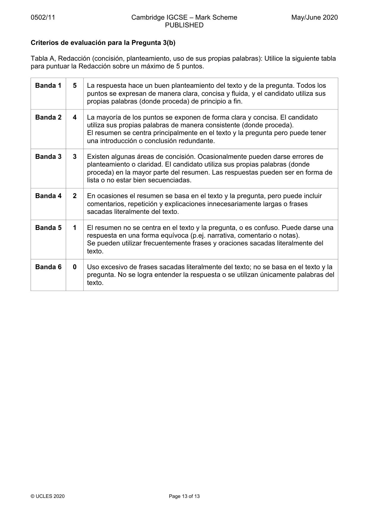Mark scheme, page 13 of 13