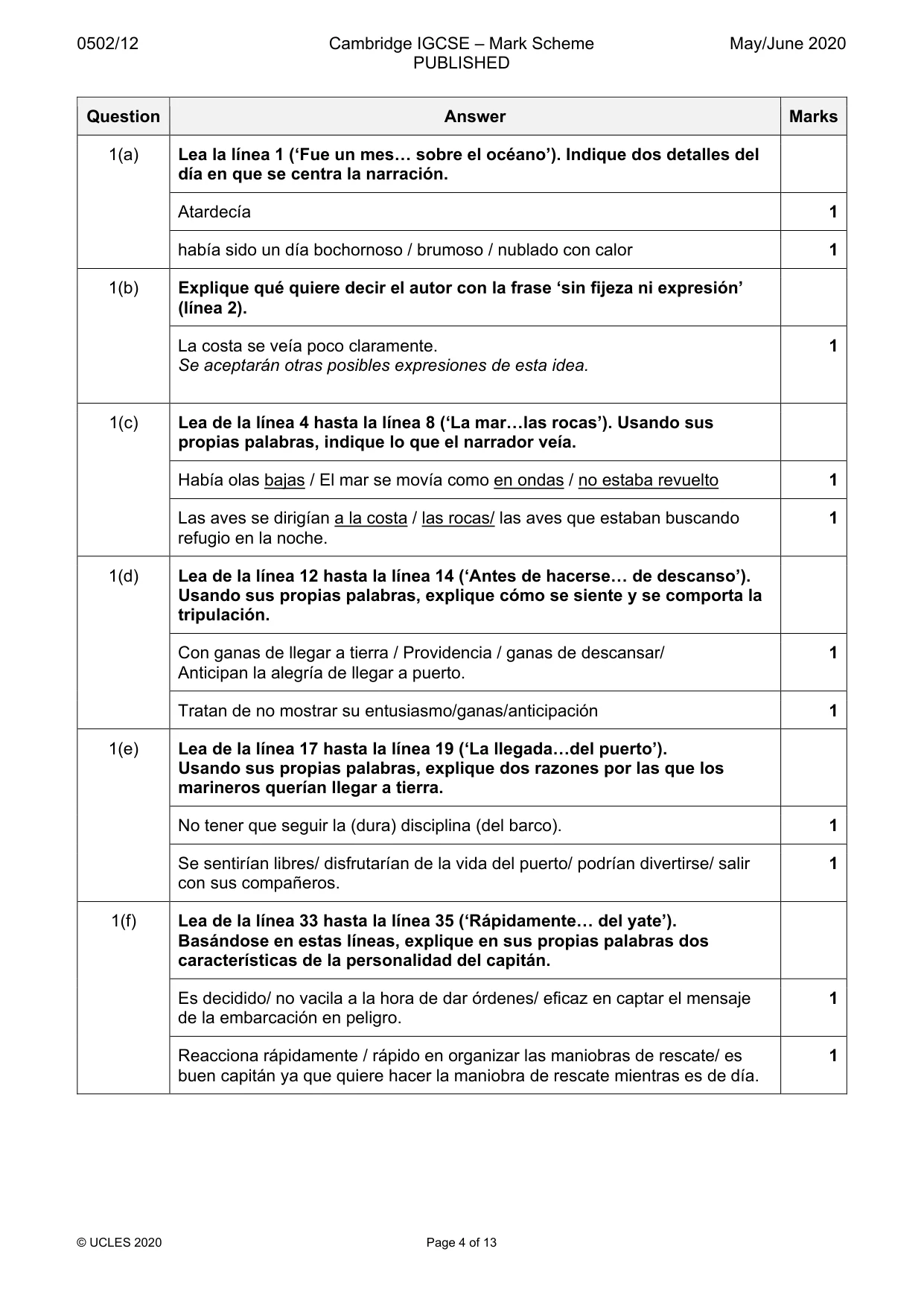 Mark scheme, page 4 of 13