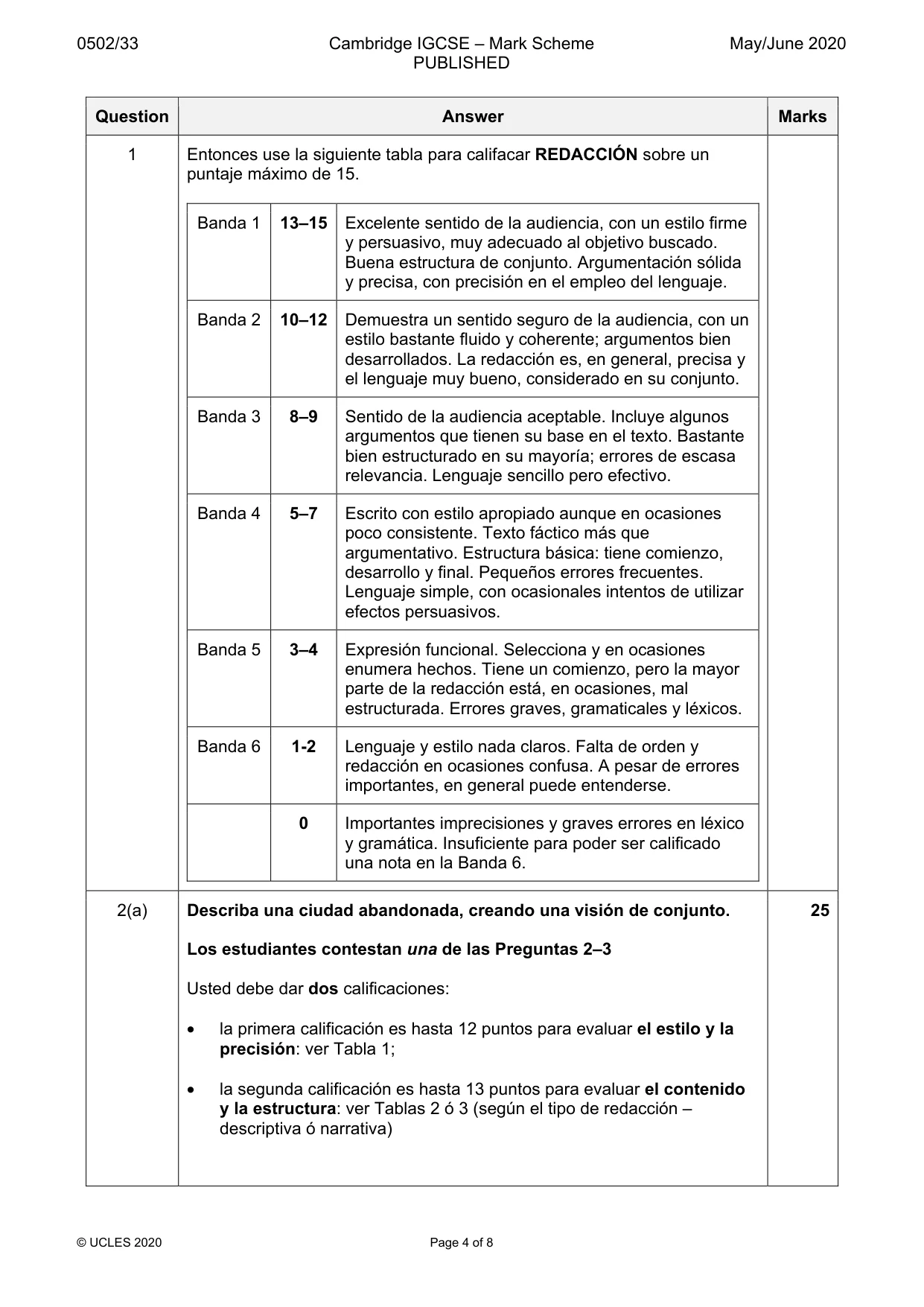 Mark scheme, page 4 of 8
