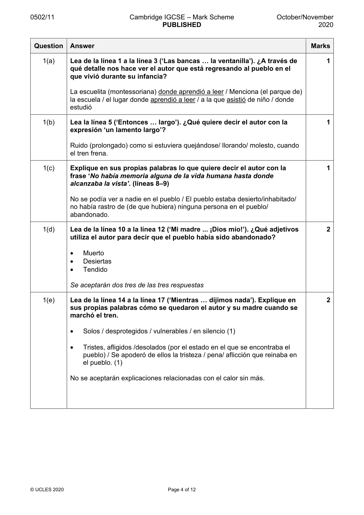 Mark scheme, page 4 of 12