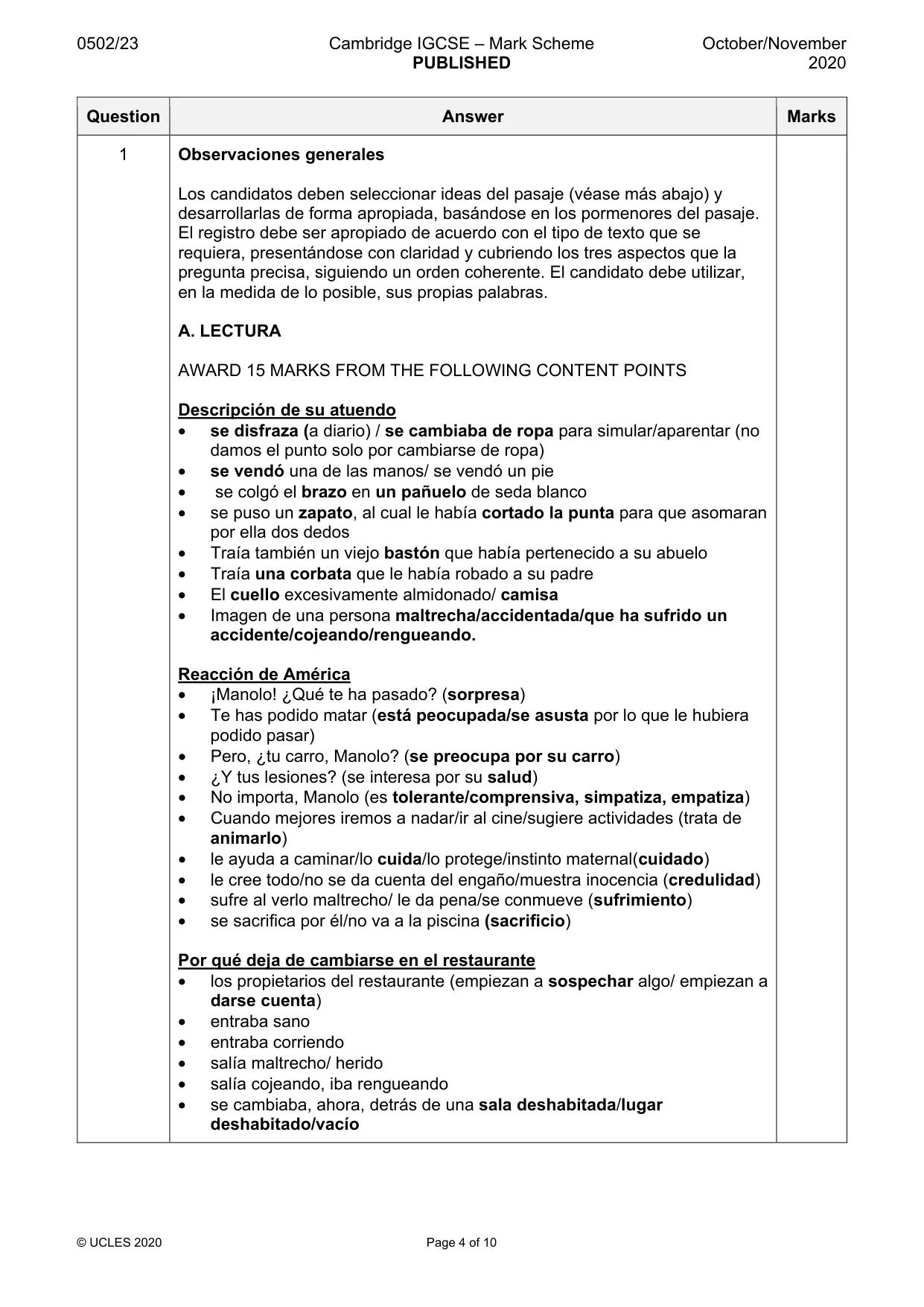 Mark scheme, page 4 of 10