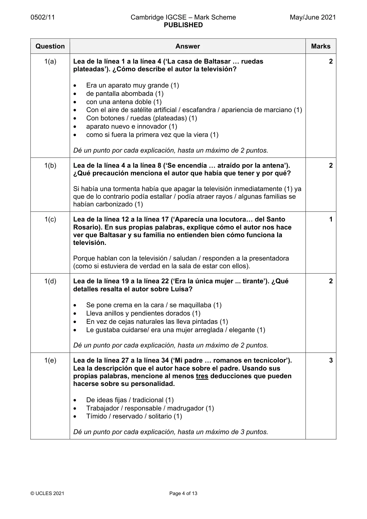 Mark scheme, page 4 of 13