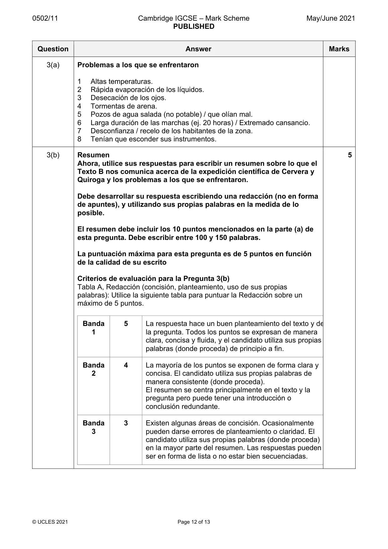 Mark scheme, page 12 of 13