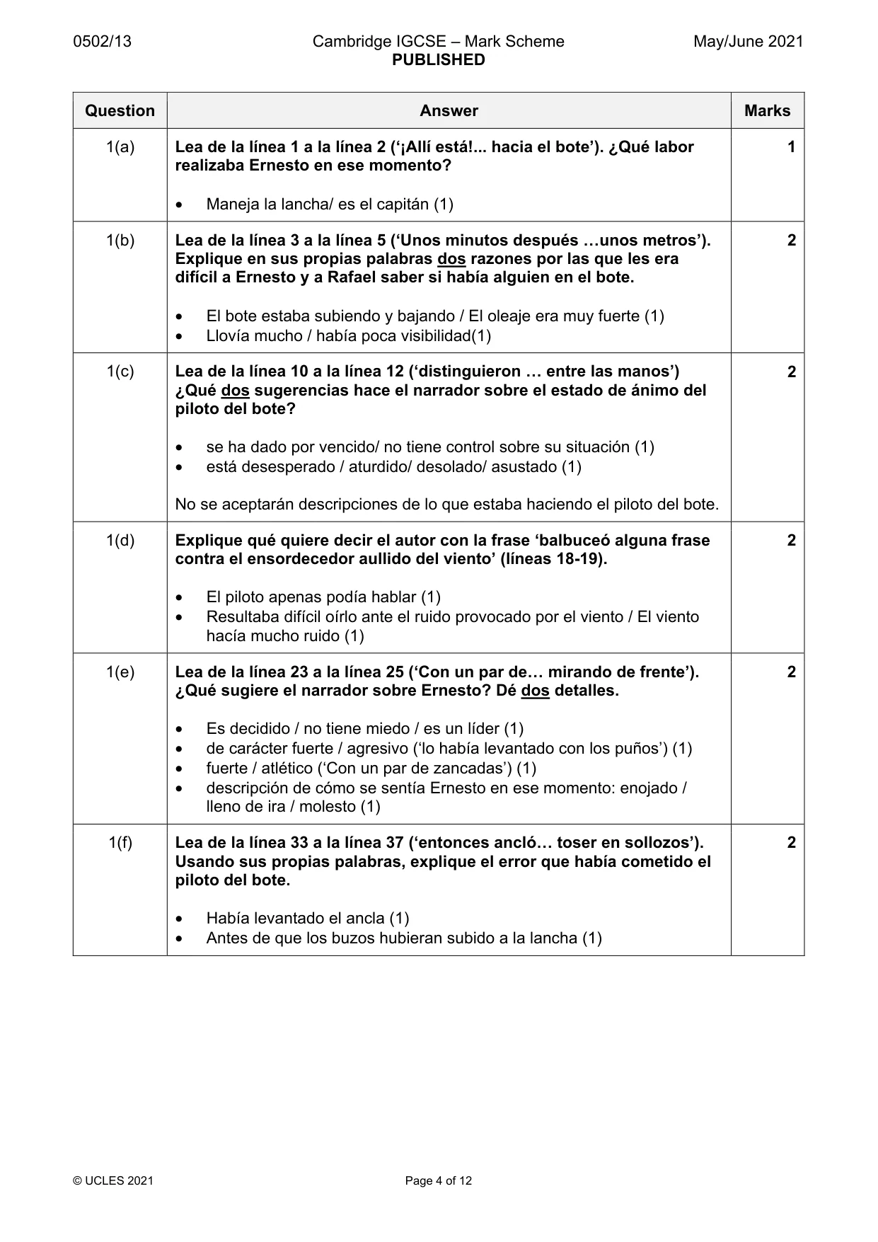 Mark scheme, page 4 of 12