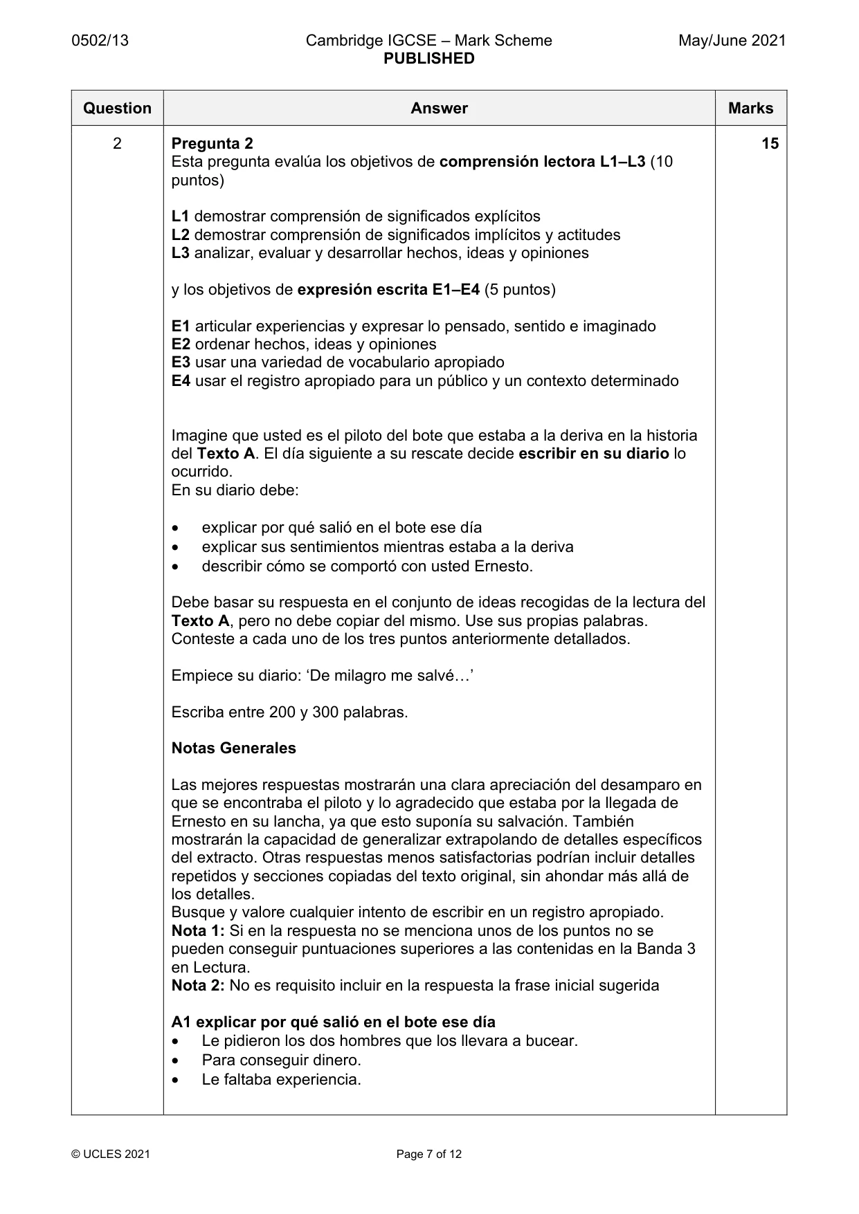 Mark scheme, page 7 of 12