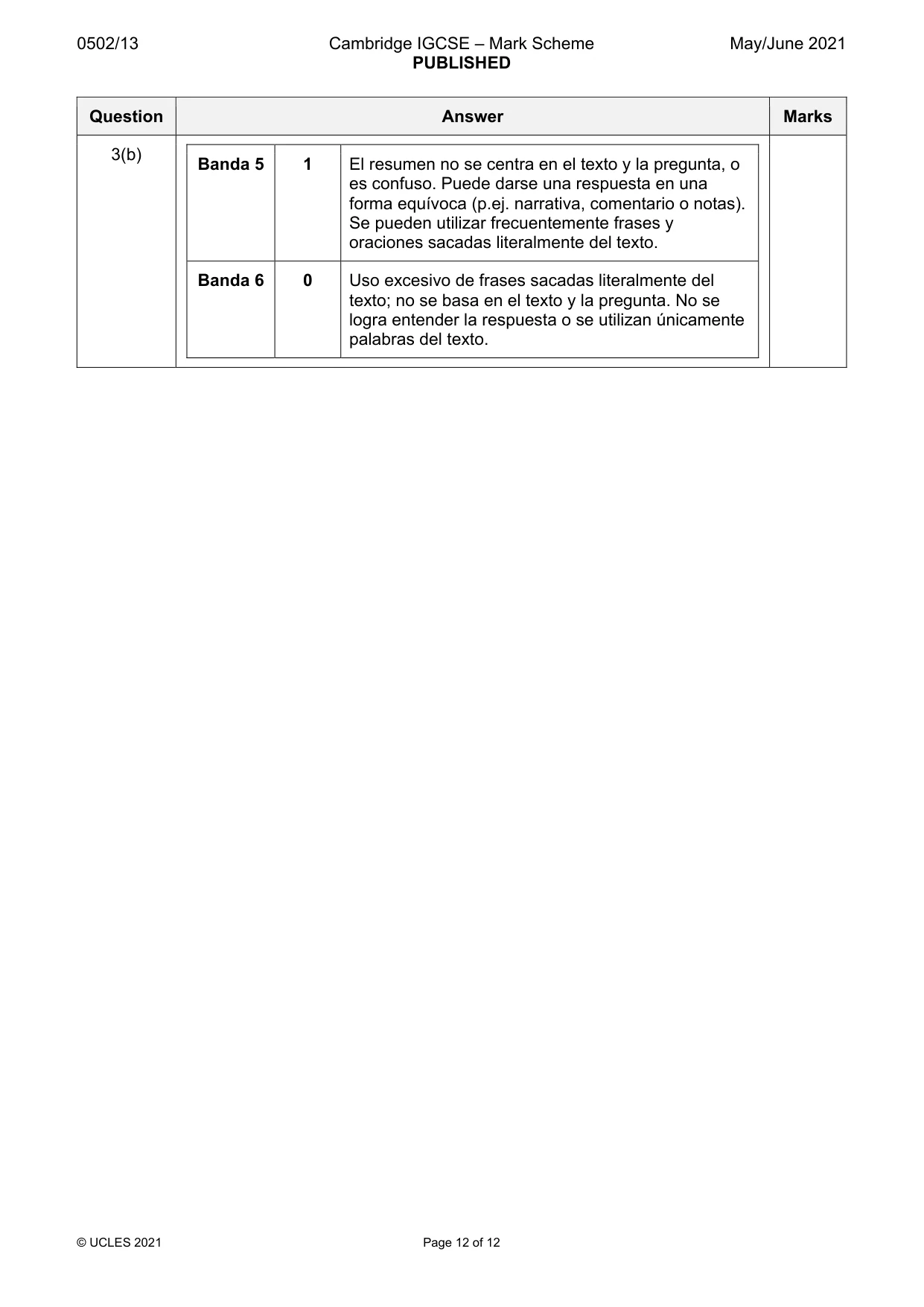 Mark scheme, page 12 of 12